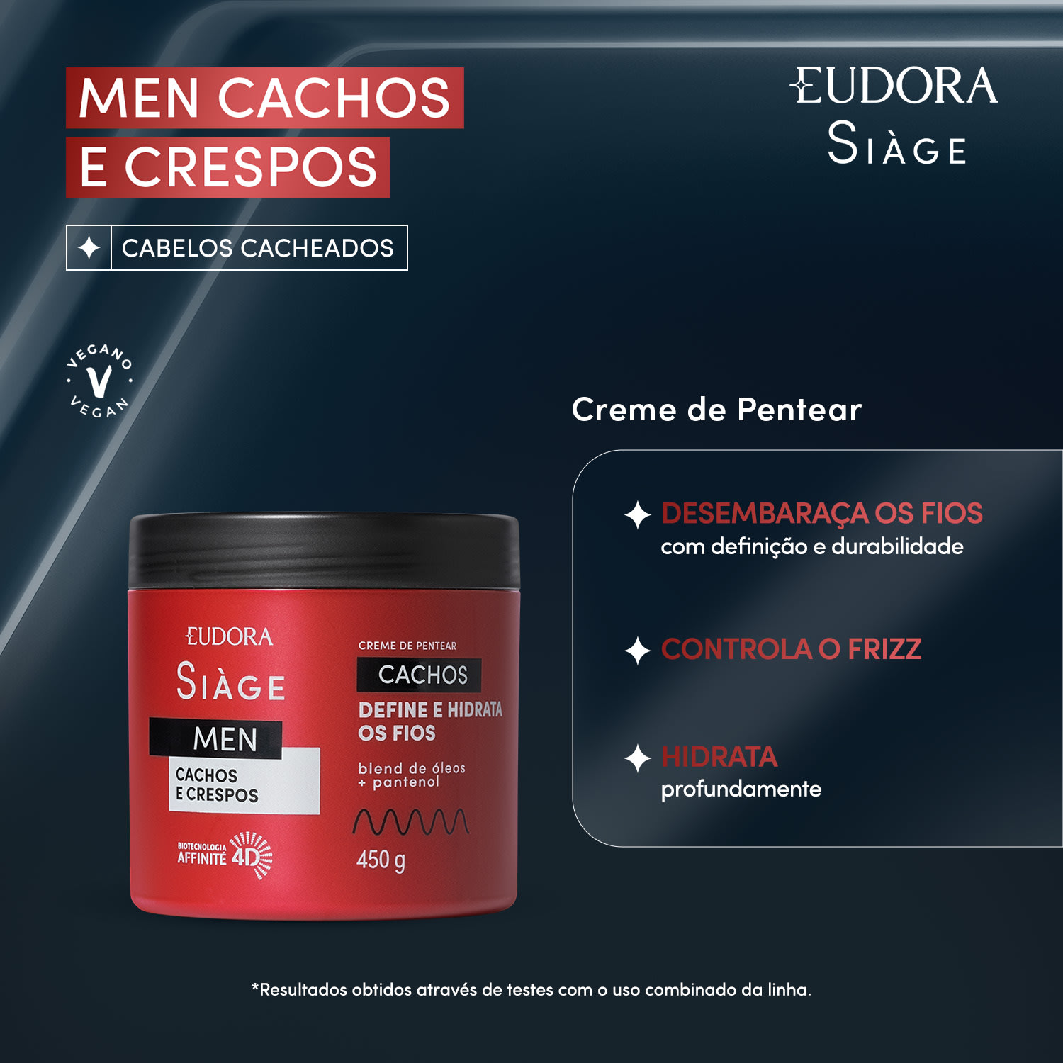 Creme para Pentear Siàge Men Cacheados 450g