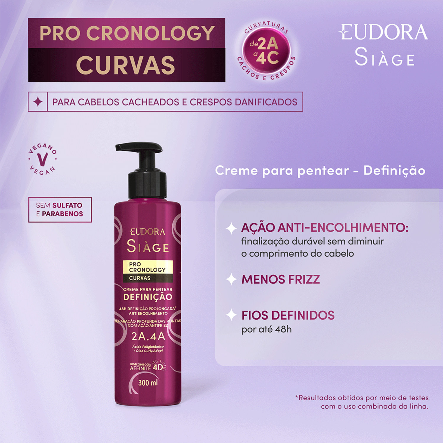 Creme para Pentear Definição Siàge Pro Cronology Curvas 300ml