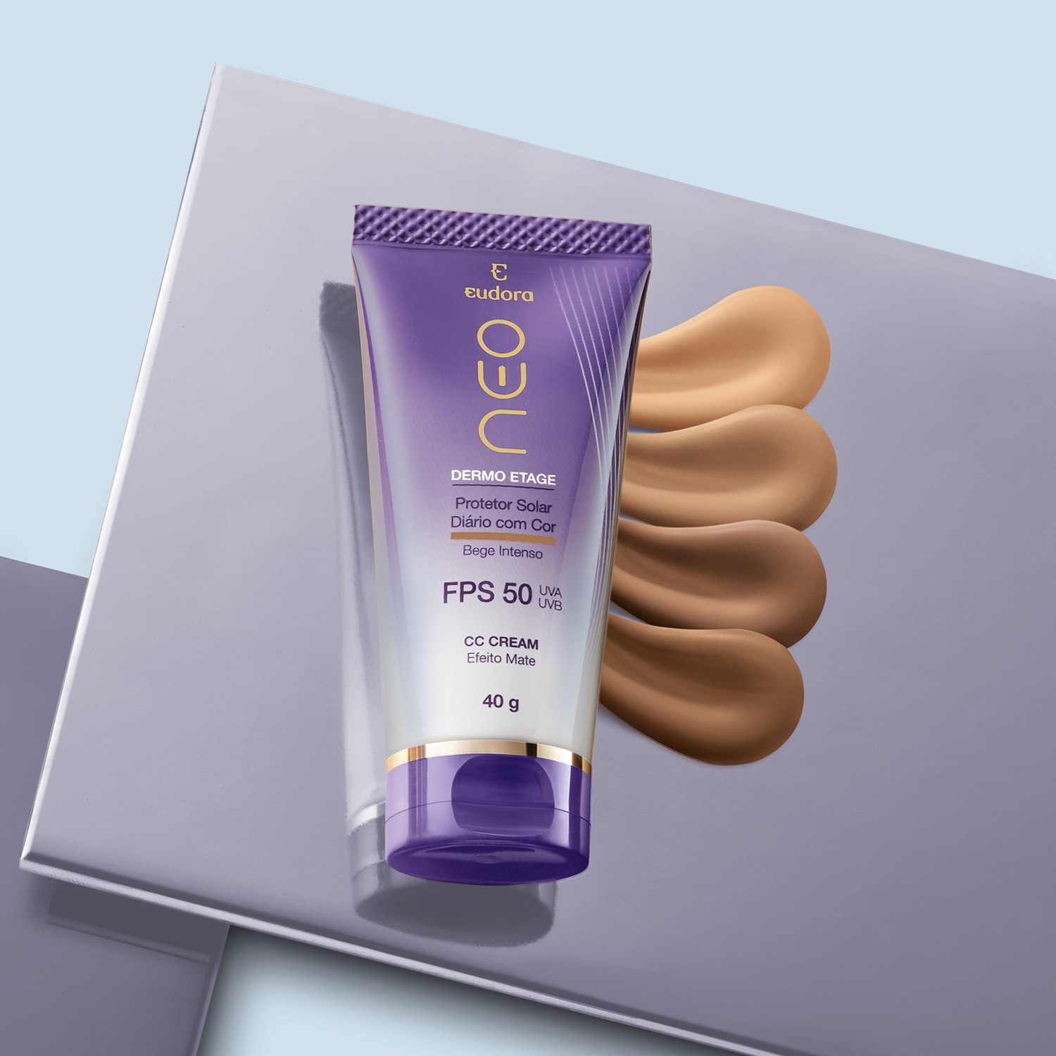 CC Cream Protetor Solar FPS50 Bege Médio 40g 3