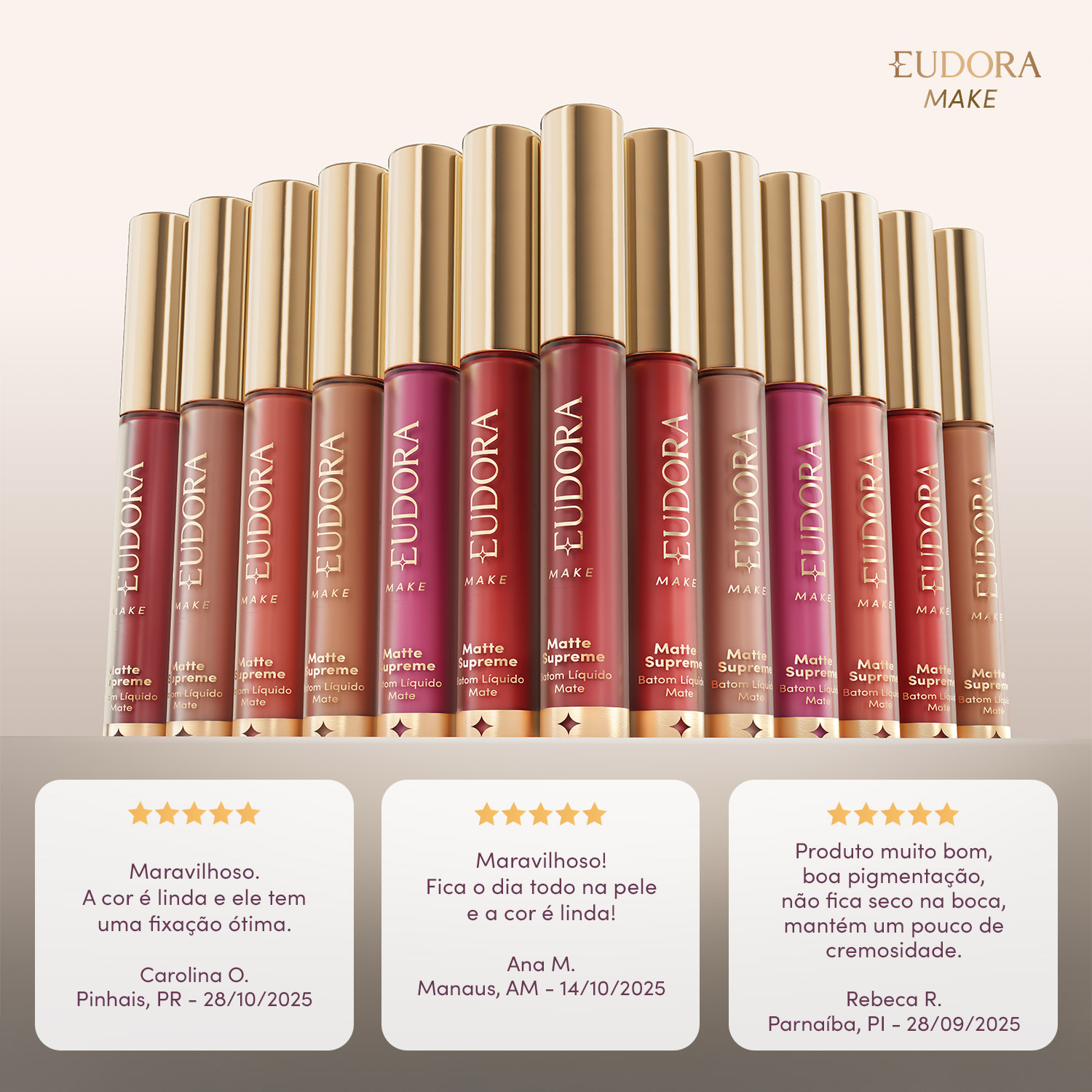 Batom Líquido Matte Supreme Vermelho Âmbar 4,0ml