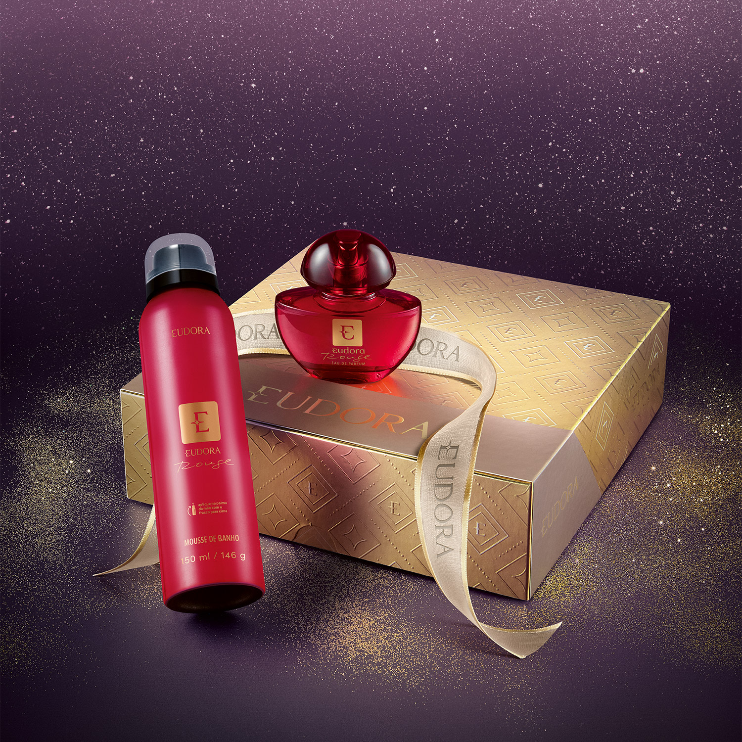 Kit Presente de Natal Edp Rouge: Mousse De Banho 150ml + Eau De Parfum 35ml