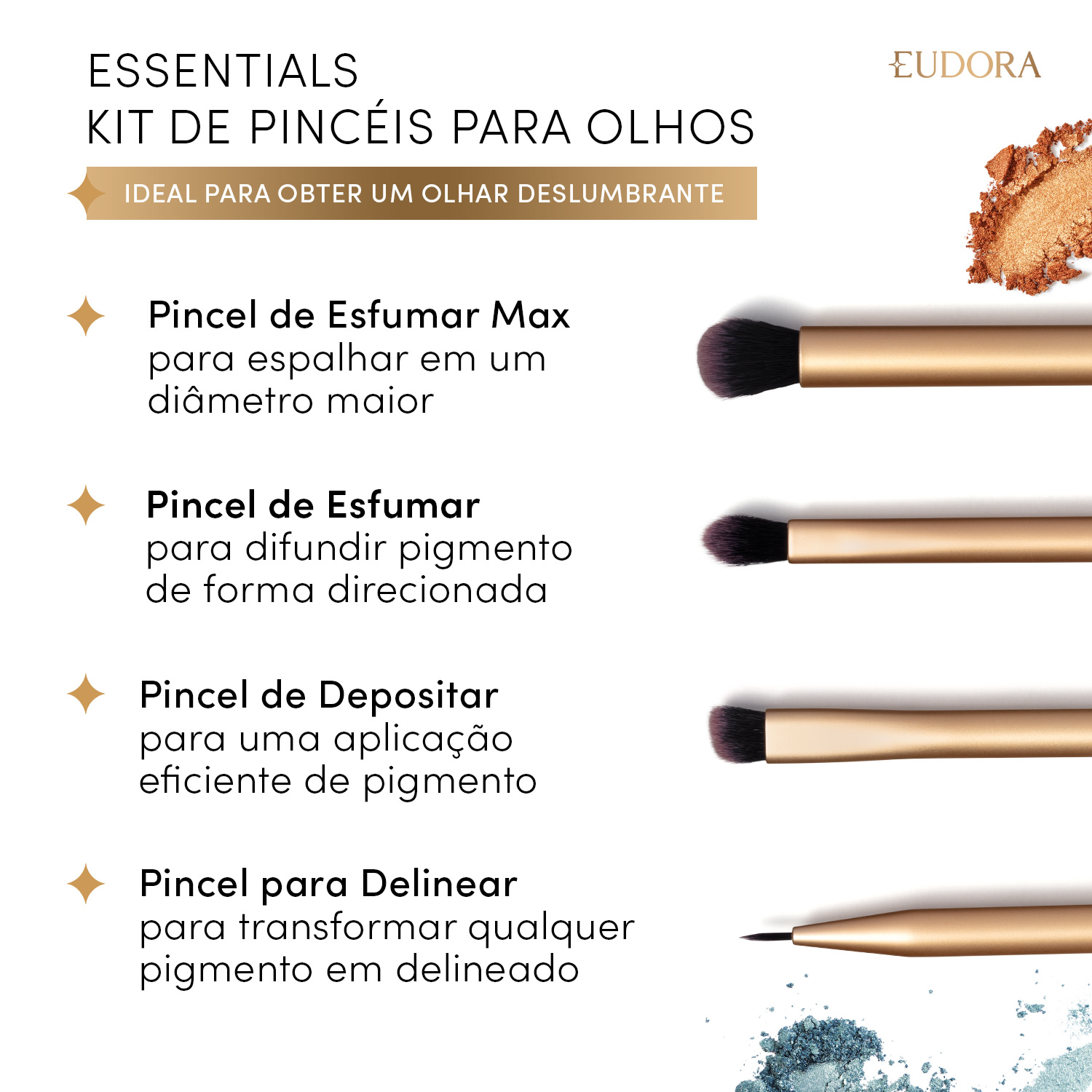 Kit de Pincéis para Olhos Essentials
