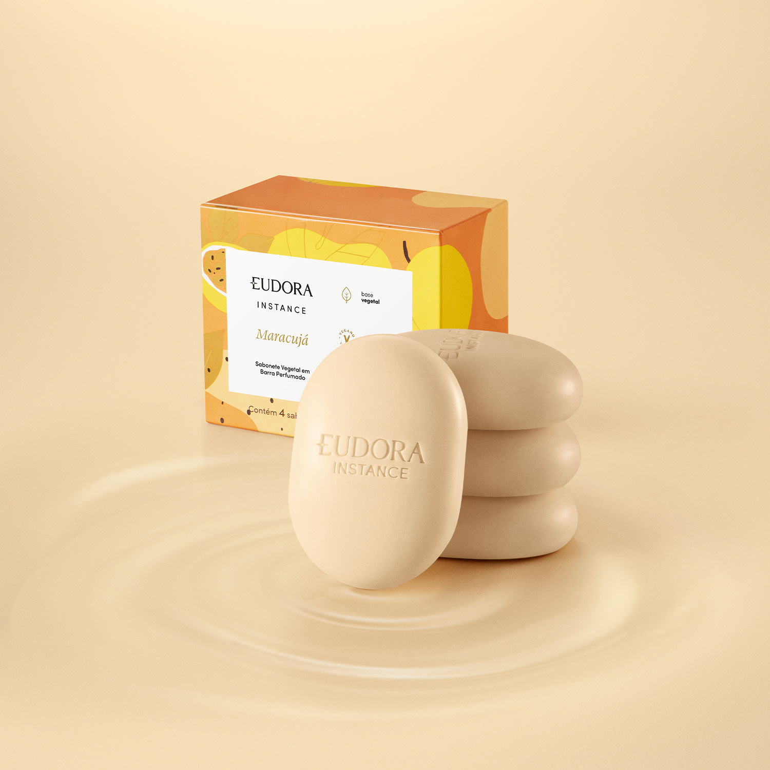 Sabonete Vegetal em Barra Perfumado Instance Maracujá 4x80g