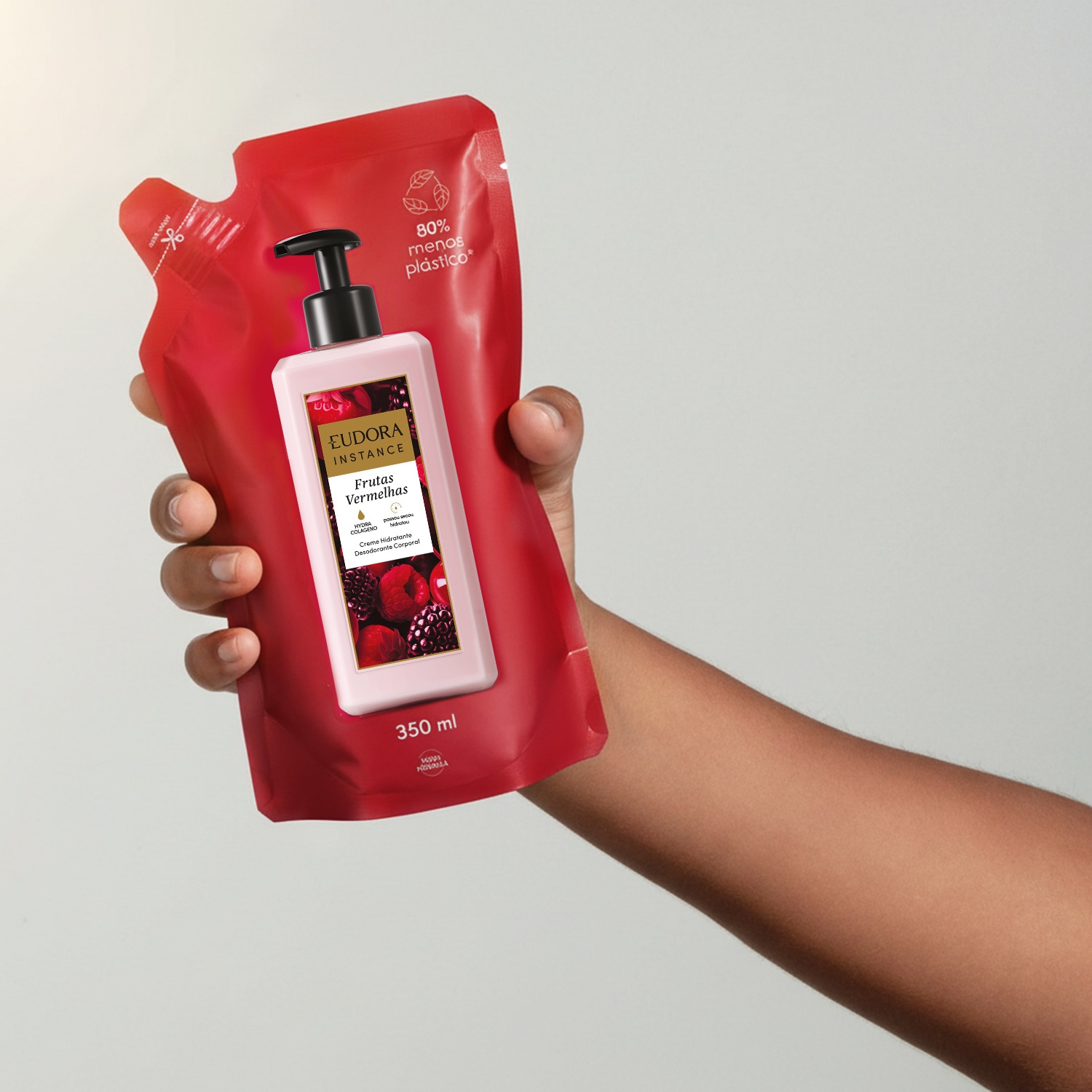 Refil Creme Hidratante Desodorante Corporal Instance Frutas Vermelhas 350ml