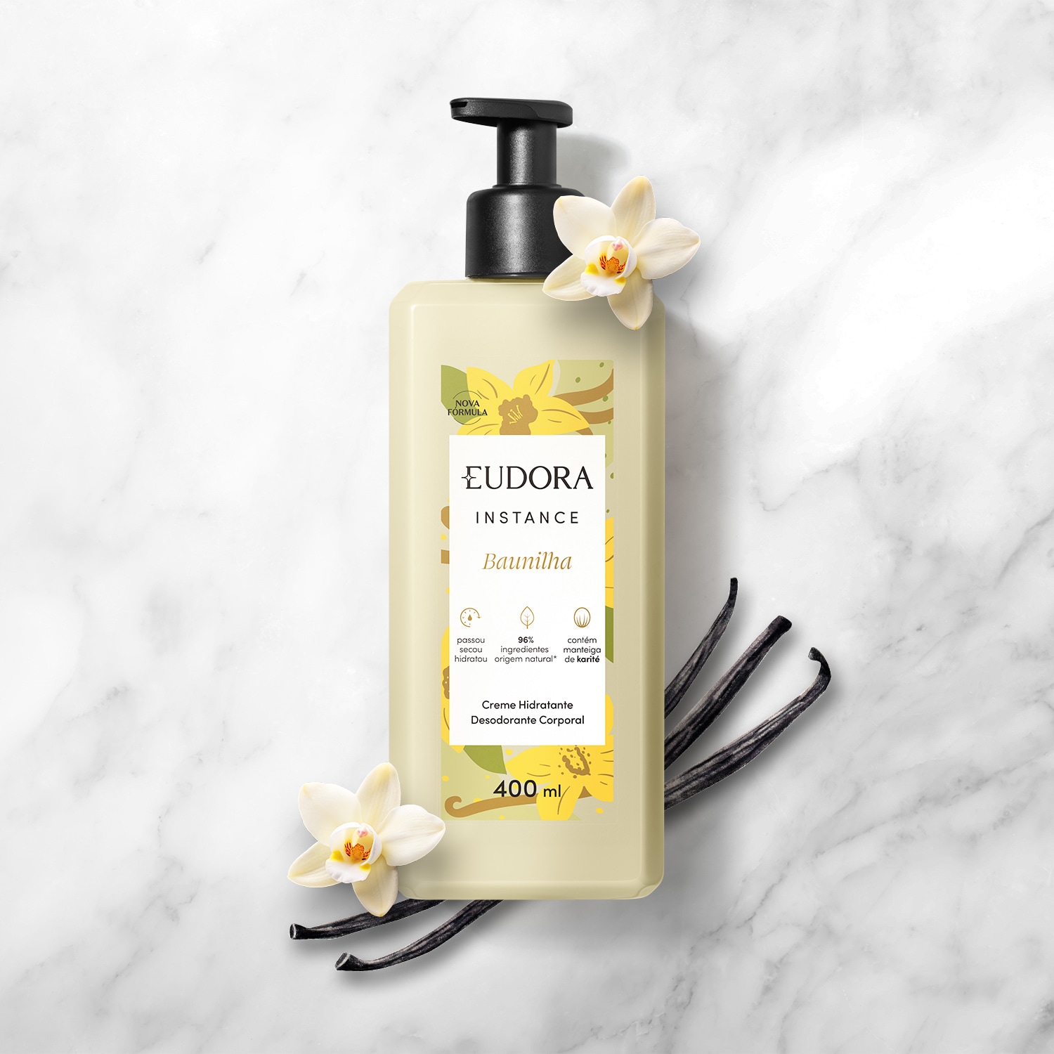 Creme Hidratante Desodorante Corporal Instance Baunilha 400ml 3