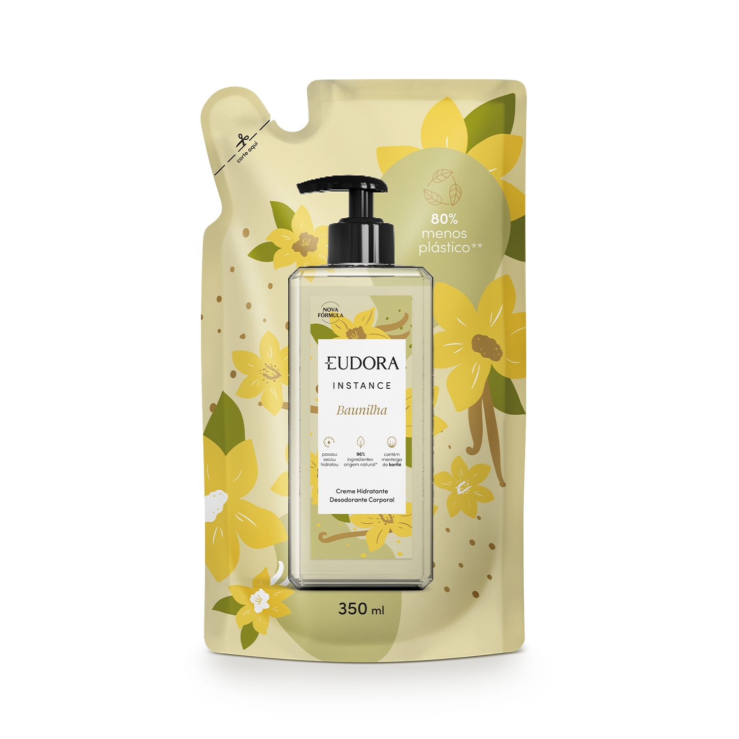 Refil Creme Hidratante Desodorante Corporal Instance Baunilha 350ml 1