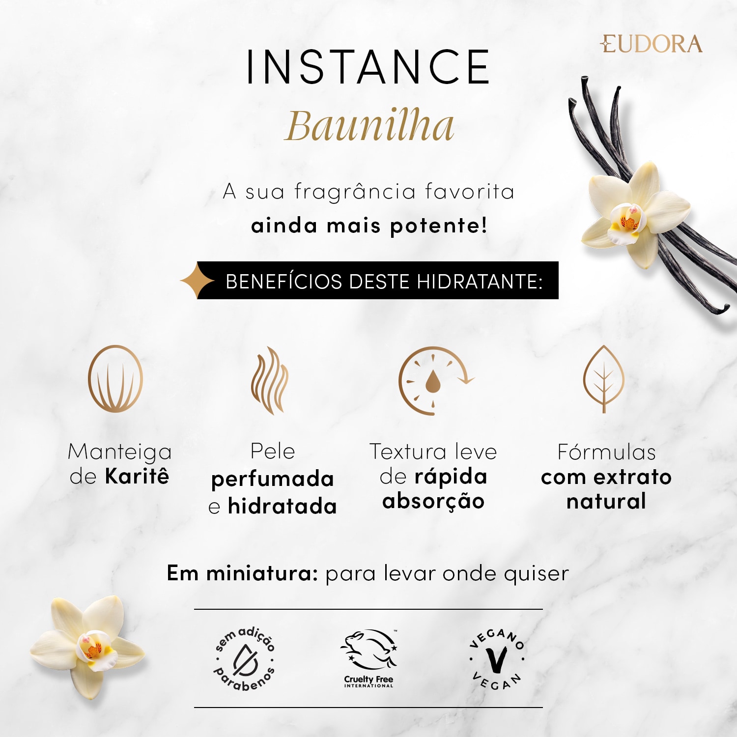 Creme Hidratante Desodorante Corporal Instance Baunilha 75ml 4