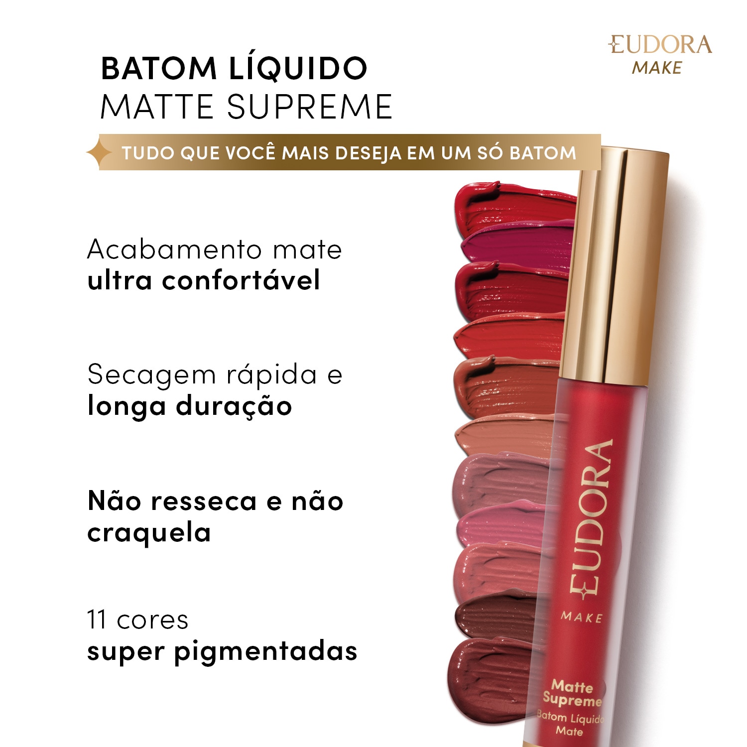 Batom Líquido Matte Supreme Rosa Nude Conforto 4ml