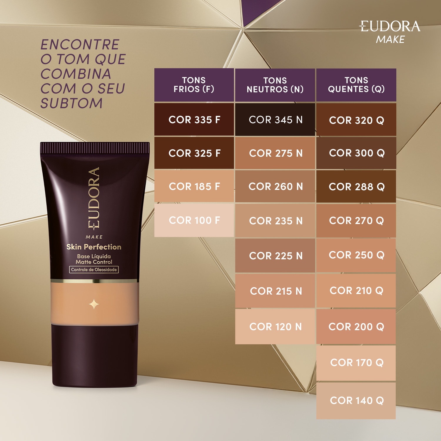 Base Líquida Eudora Make Control Skin Perfection 320Q 30ml