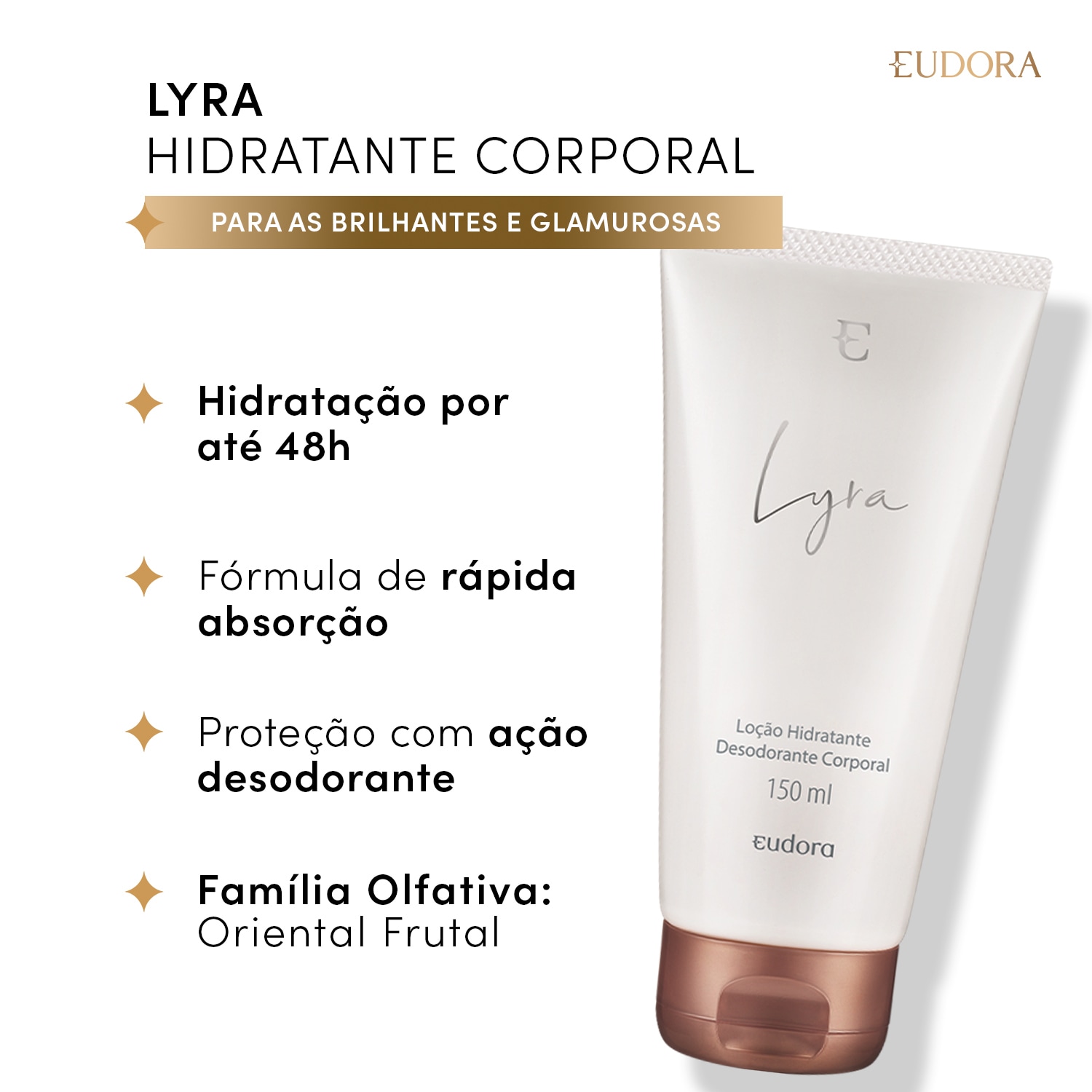 Loção Hidratante Desodorante Corporal Lyra 150ml 2