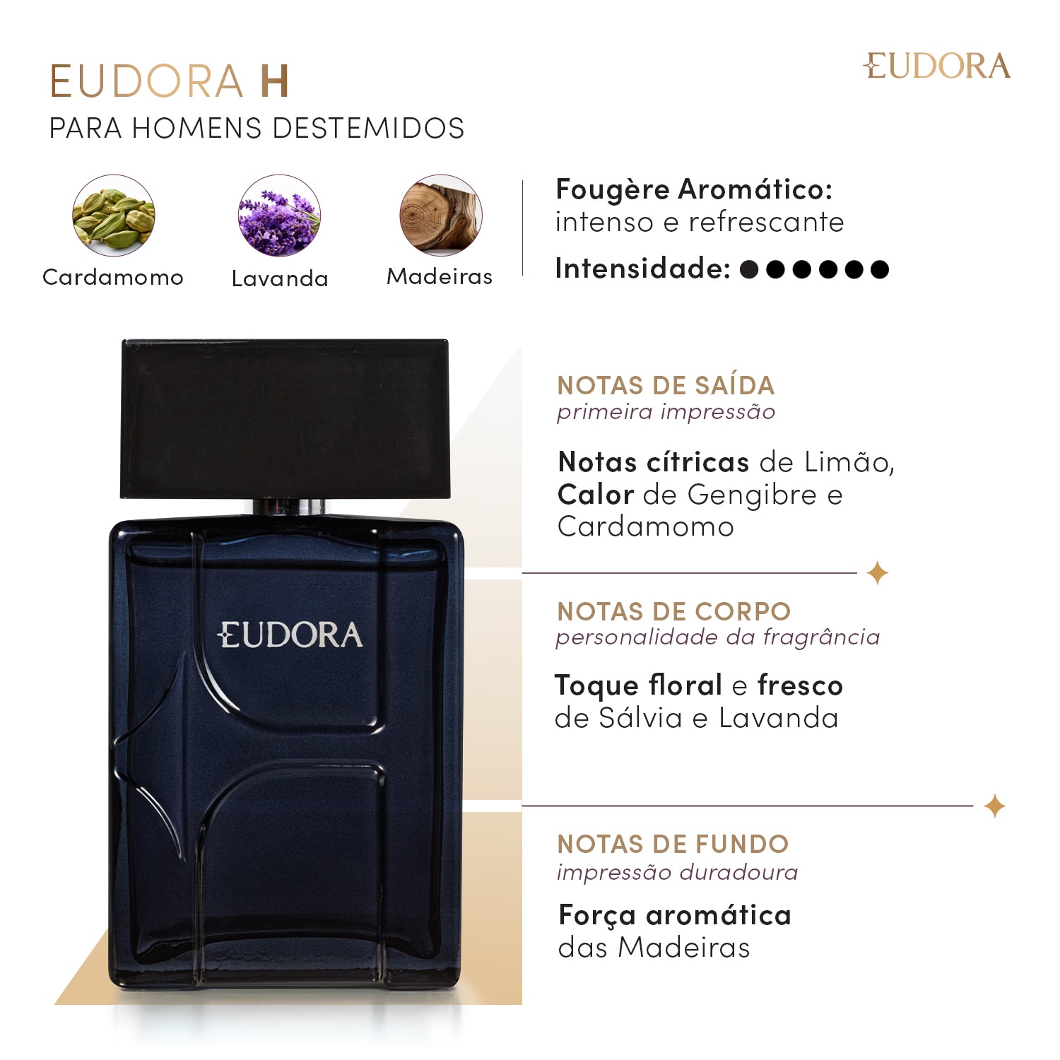 Eudora H Desodorante Colônia 100ml 2