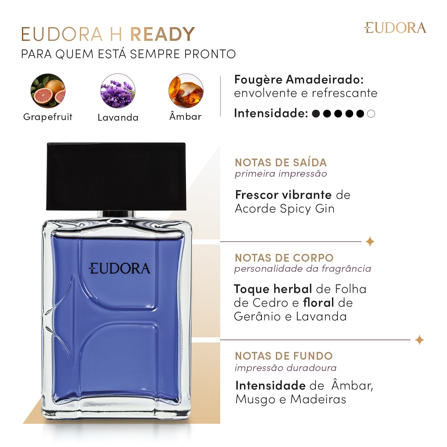 Eudora H Ready Desodorante Colônia 100ml 2