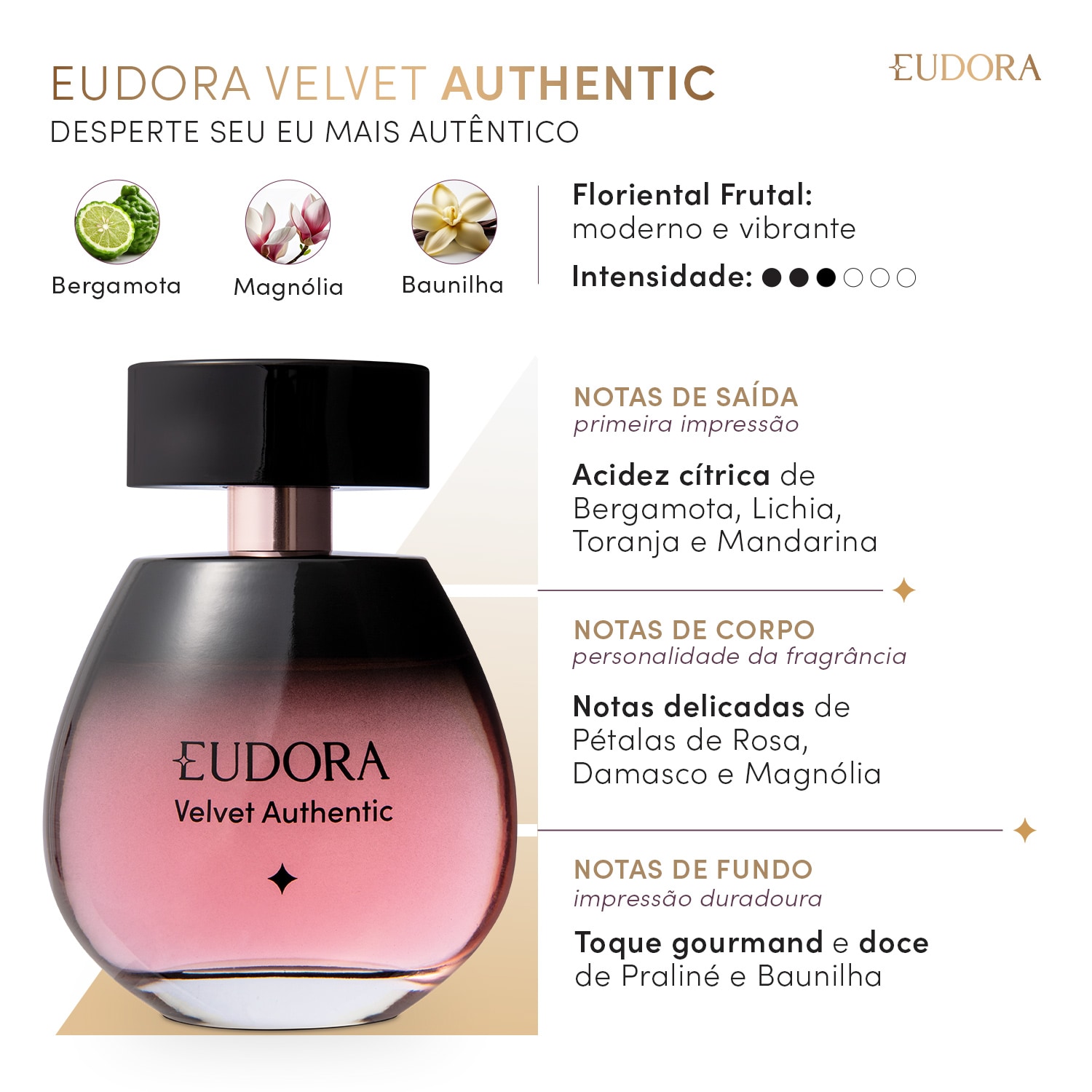 Eudora Velvet Authentic Desodorante Colônia 100ml 2