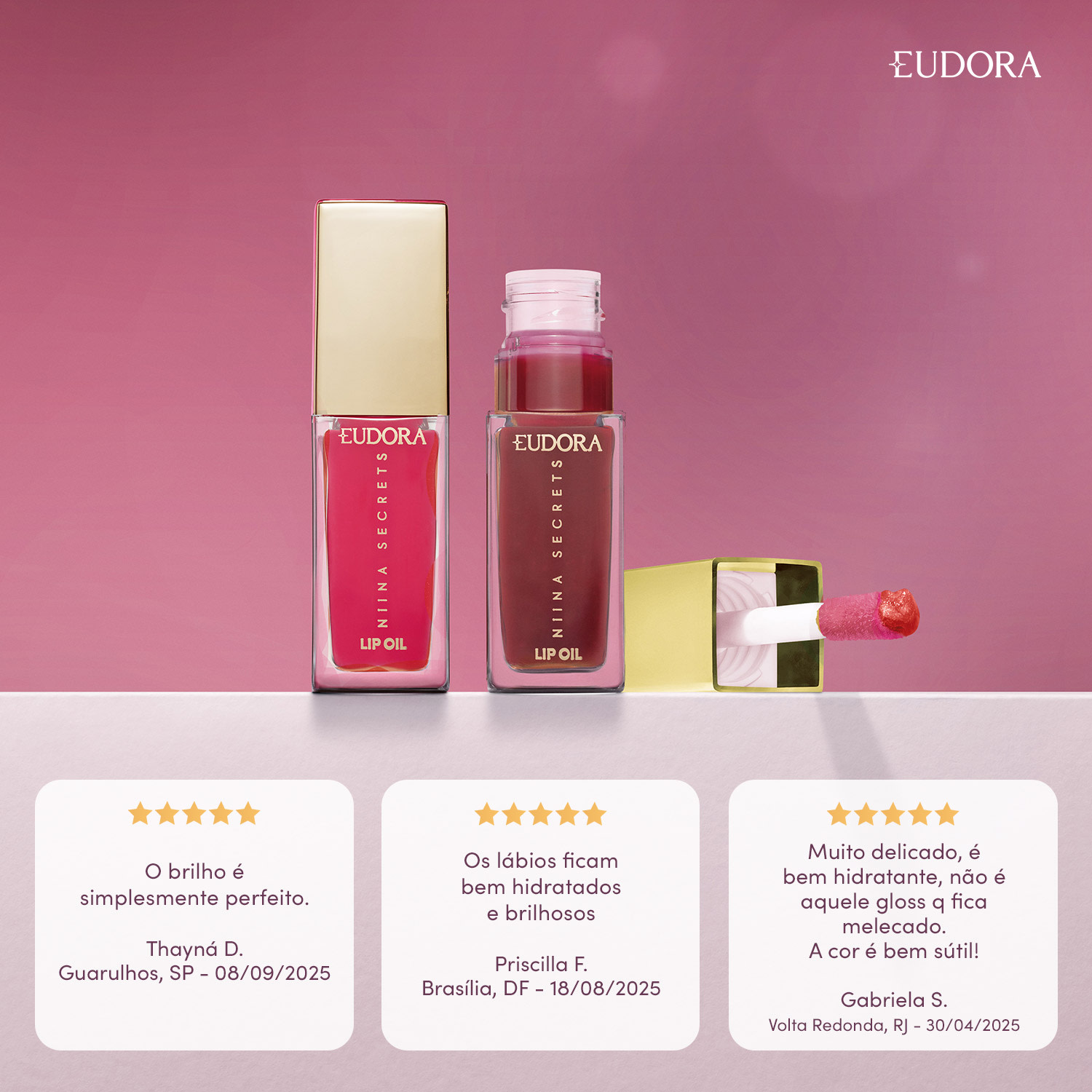 Lip Oil Shine Flowers Rosa Magnífica Niina Secrets 7ml