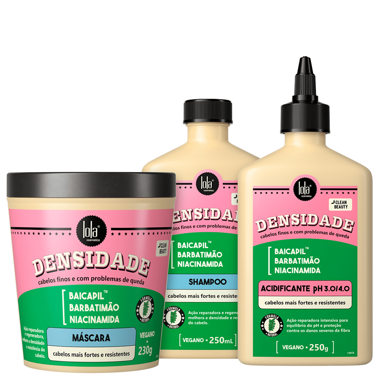 Kit Lola Cosmetics Densidade Essential Trio (3 Produtos) Kit Lola Cosmetics Densidade Essential Trio (3 Produtos)
