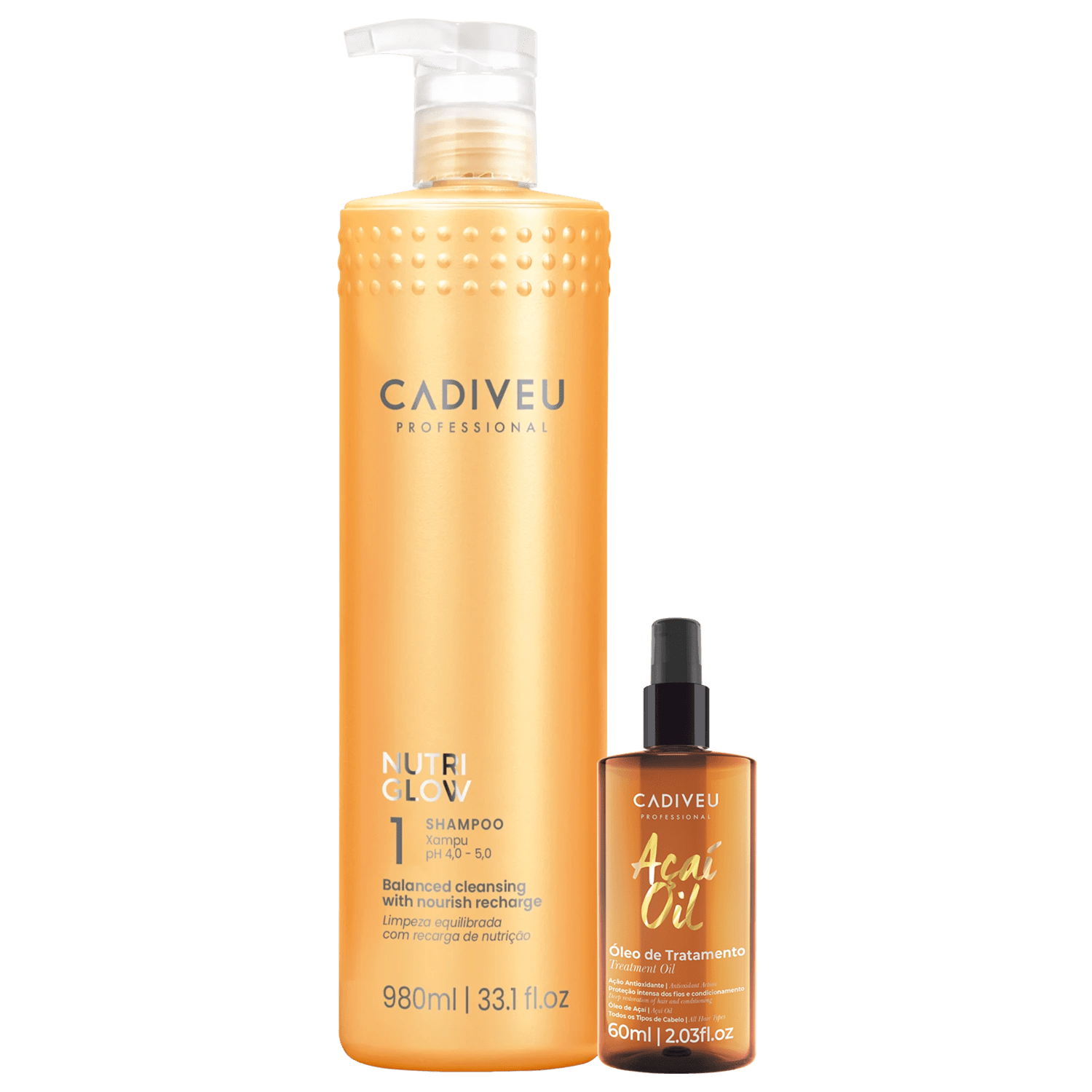 Kit Cadiveu Professional Nutri Glow Care Açaí Oil Duo Salon (2 Produtos) Kit Cadiveu Professional Nutri Glow Care Açaí Oil Duo Salon (2 Produtos)