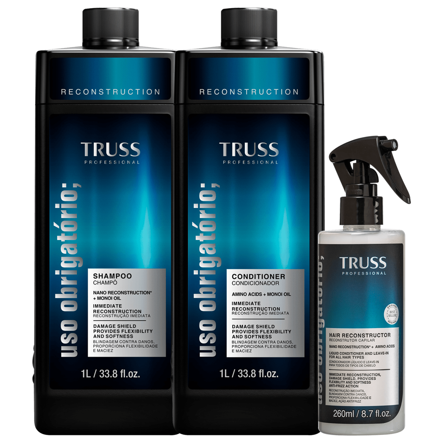 Kit TRUSS Uso Obrigatório Hair Reconstruction (3 Produtos) Kit TRUSS Uso Obrigatório Hair Reconstruction (3 Produtos)