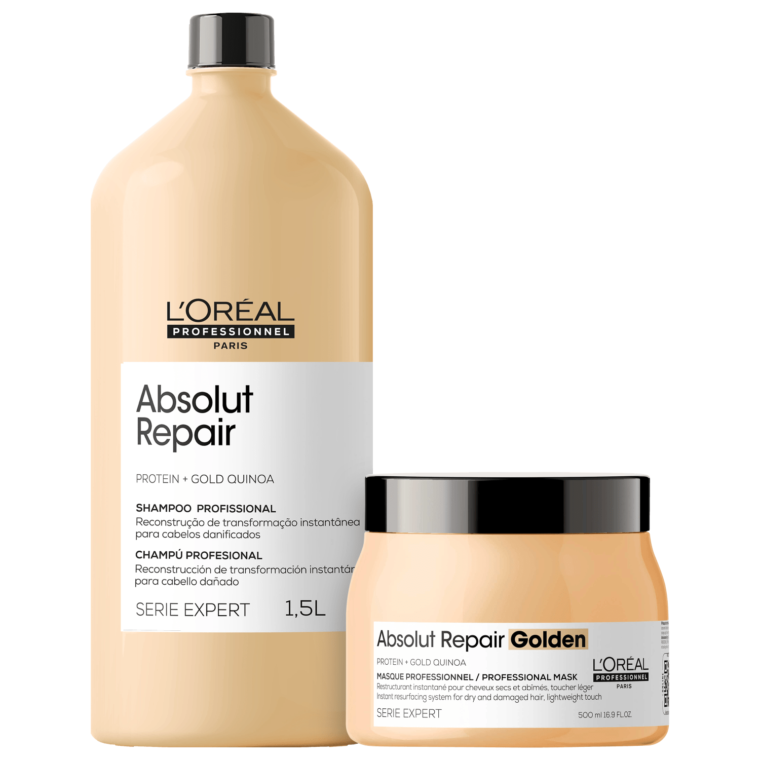 Kit L'Oréal Professionnel Serie Expert Absolut Repair Gold Quinoa + Protein Golden Duo (2 ... Kit L'Oréal Professionnel Serie Expert Absolut Repair Gold Quinoa + Protein Golden Duo (2 ...