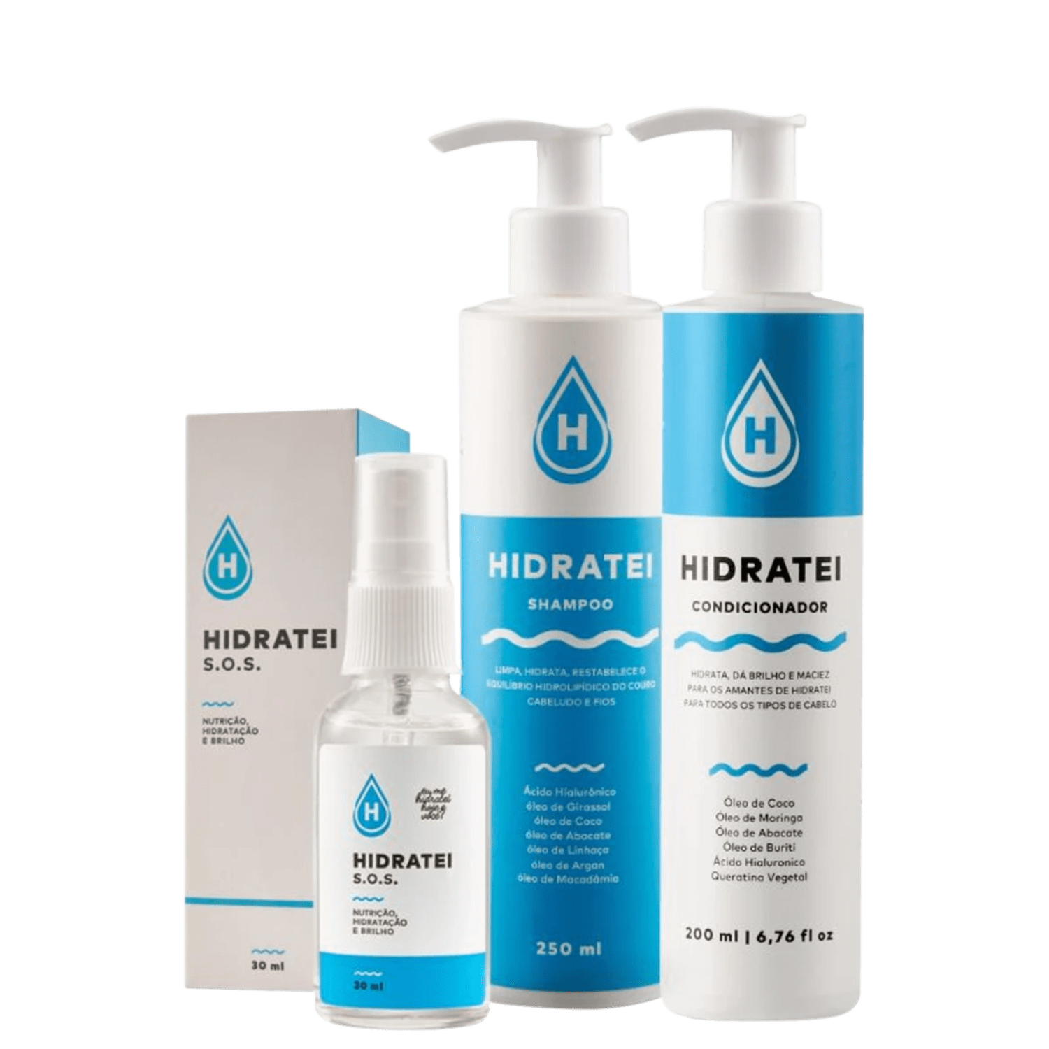 Kit Hidratei S.O.S. Essential Trio (3 Produtos) Kit Hidratei S.O.S. Essential Trio (3 Produtos)