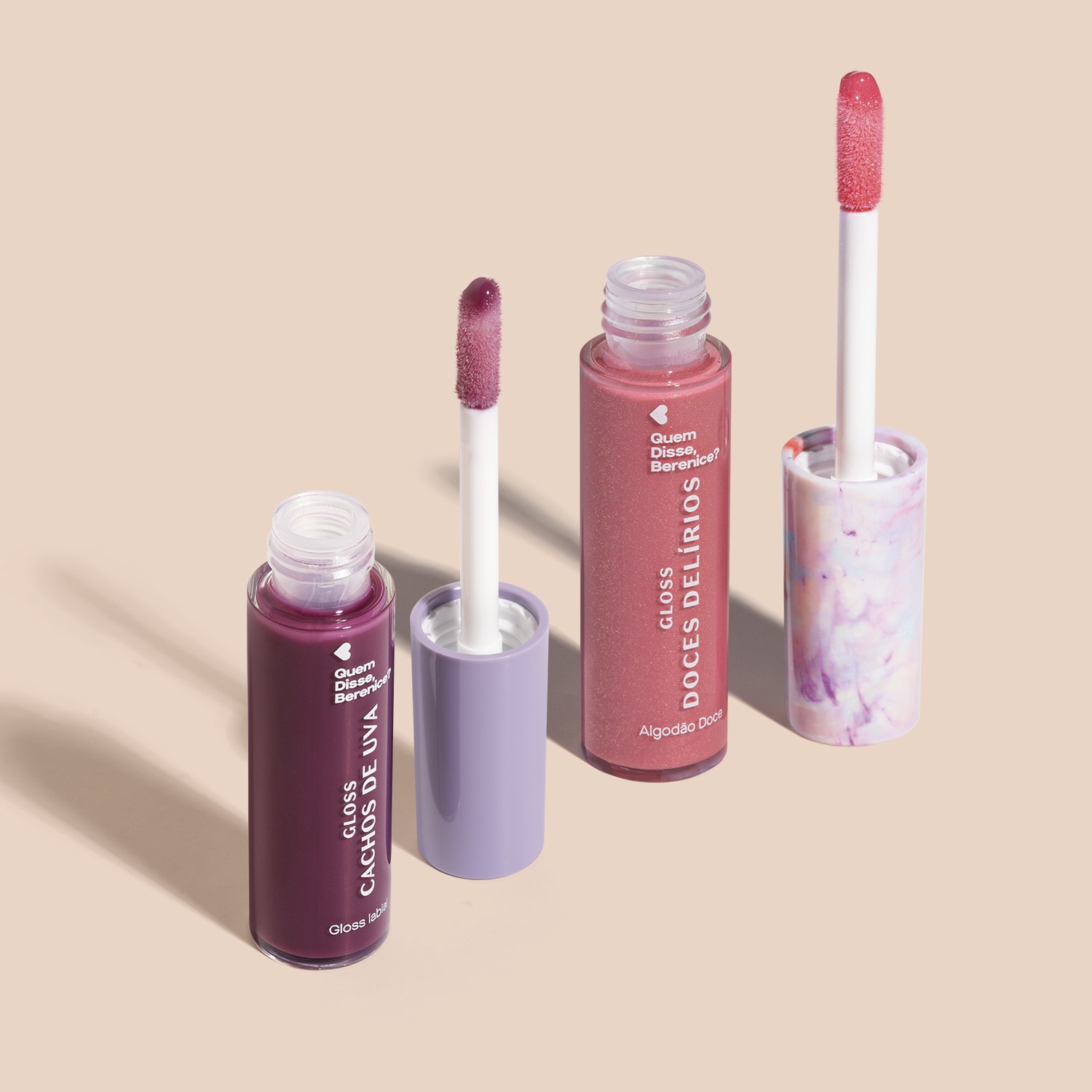 Combo Gloss Labial: Algodão Doce 10ml + Cachos de Uva 10ml