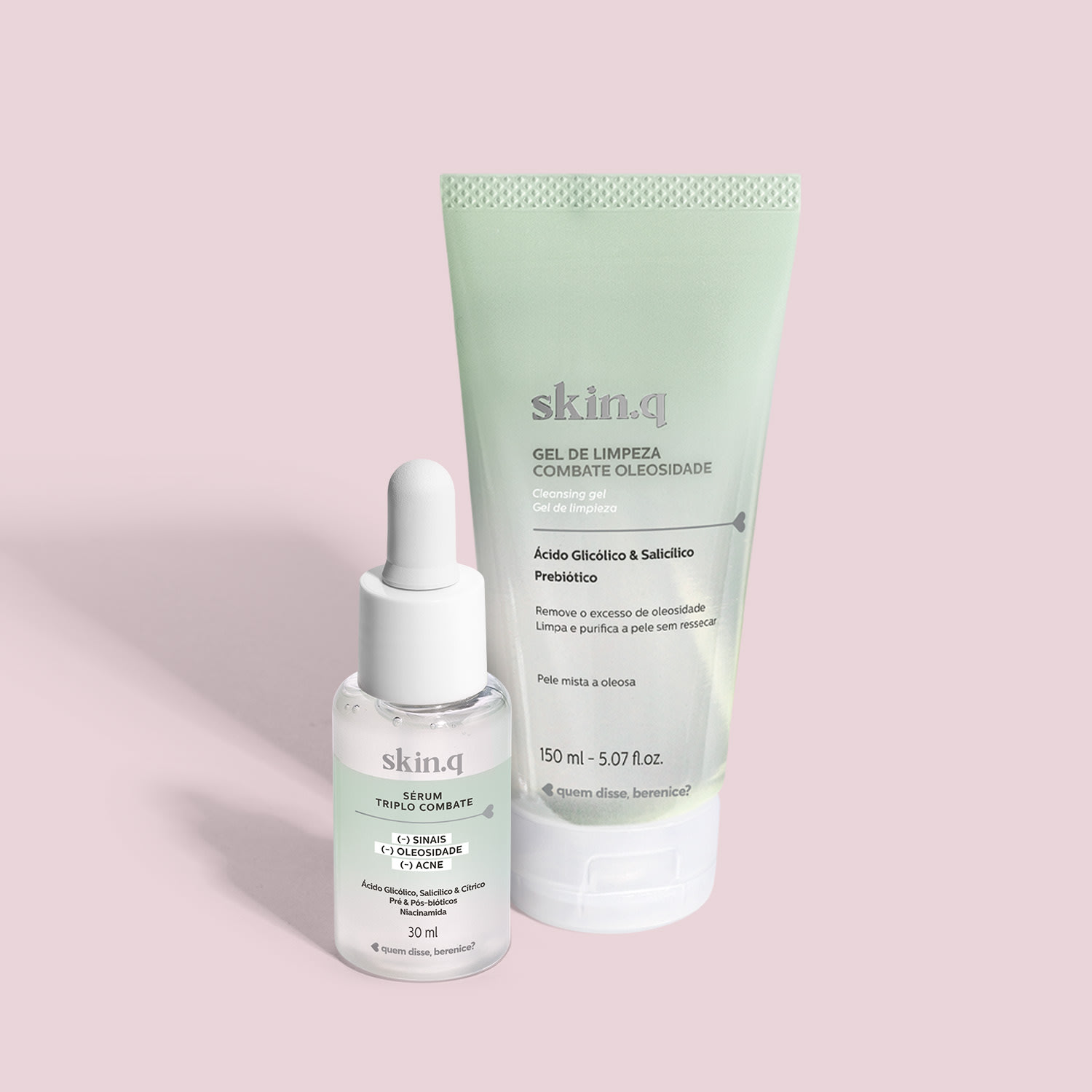 Combo Skin.q Combate Oleosidade: Gel de Limpeza Facial 150ml + Sérum Facial 30ml