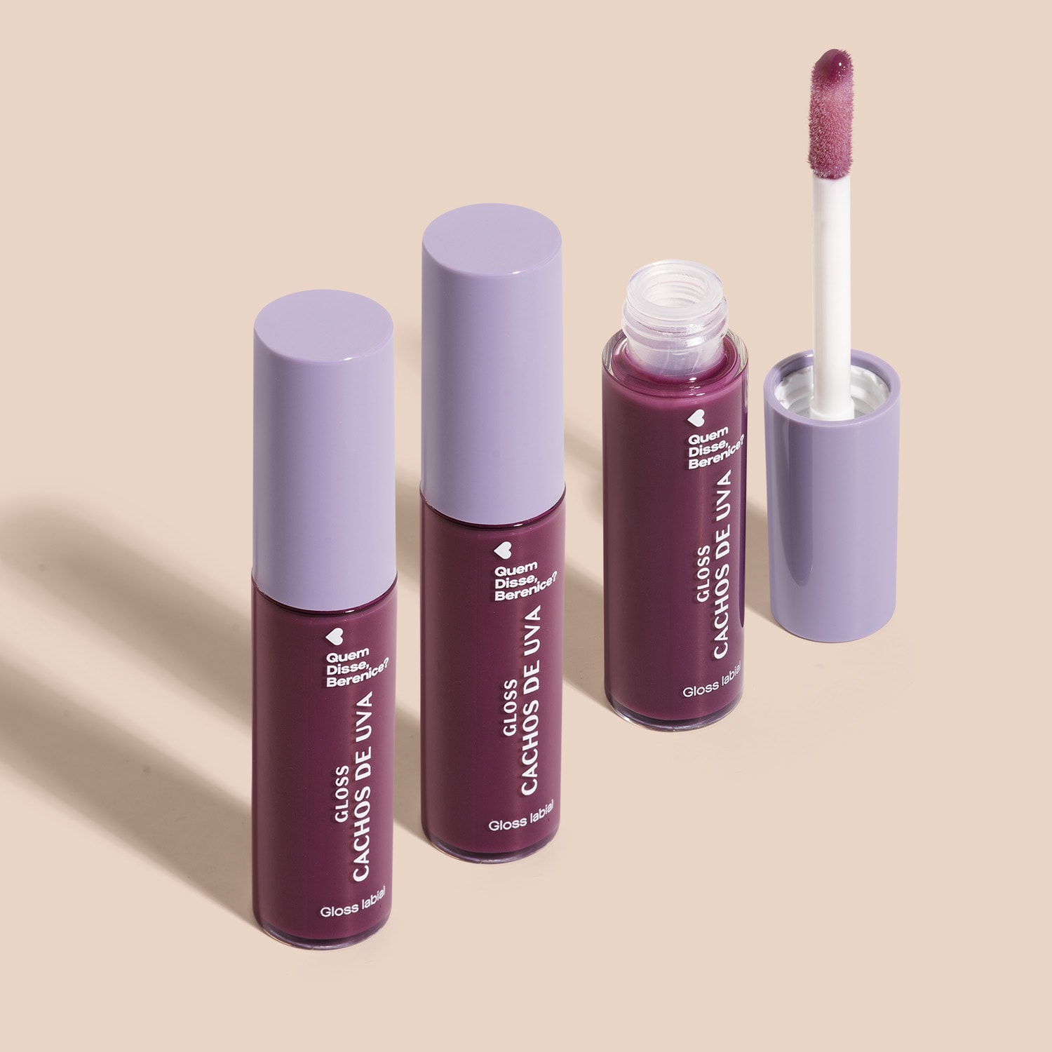 Combo Gloss Labial Cachos de Uva QDB E Cuide-se Bem Quem Disse, Berenice? 10ml (3 itens)