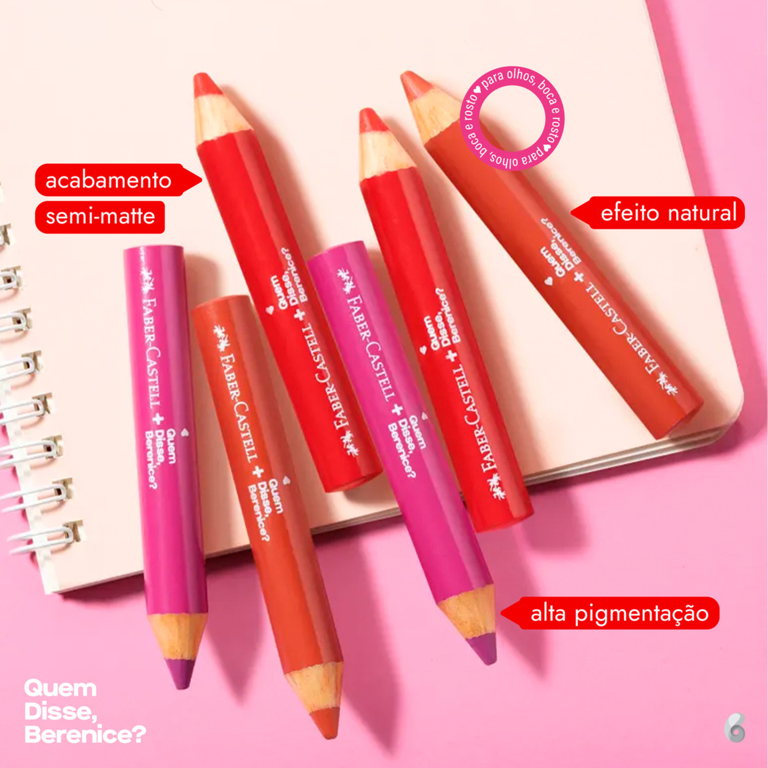 Lápis Jumbo 3 Em 1 Rosa Quem Disse, Berenice? 1,2g