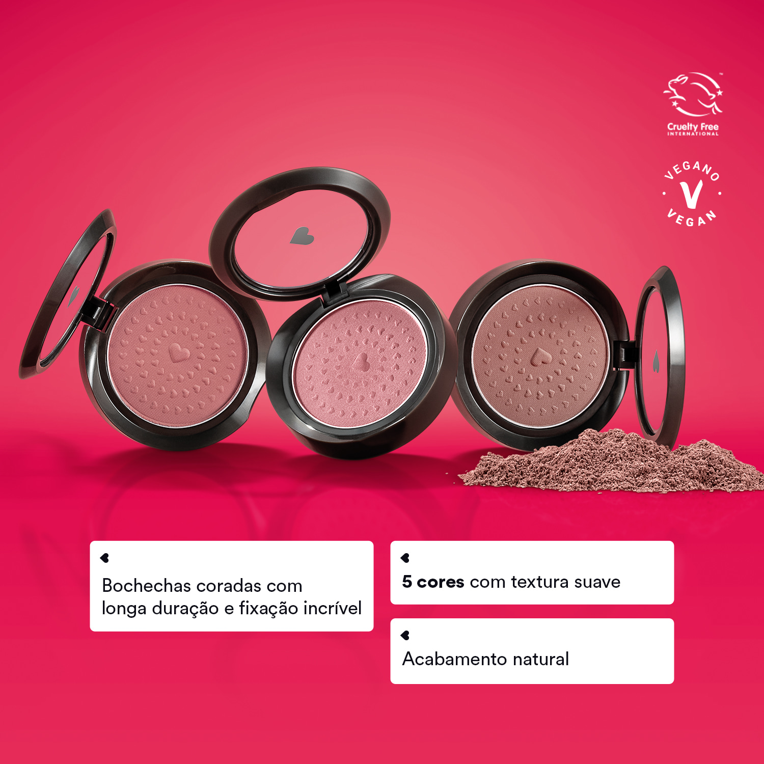 Blush Em Pó Compacto Rubor Rosa Rosandilex Quem Disse, Berenice? 2g