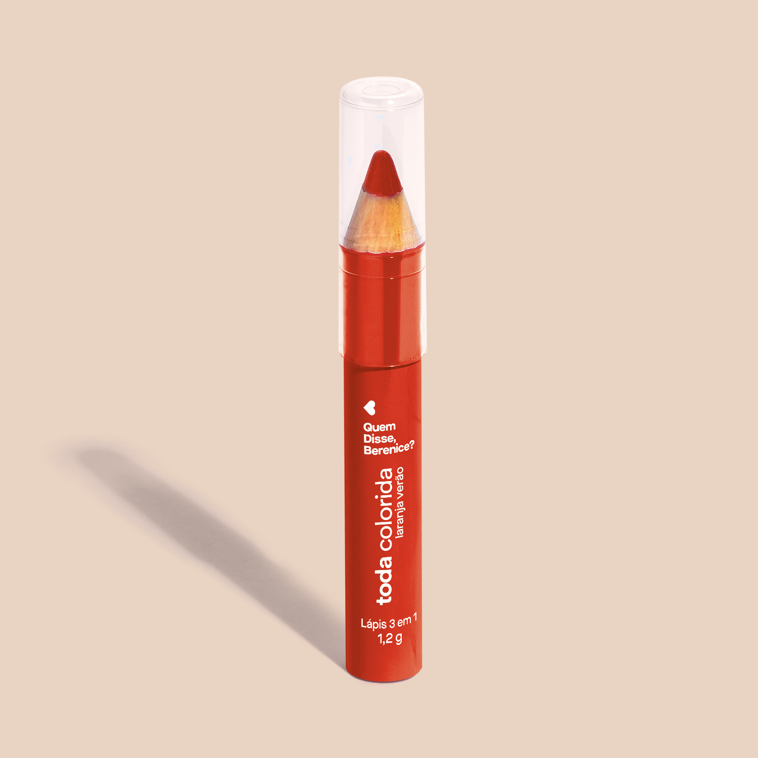 Lápis Multifuncional 3 Em 1 Laranja Verão Toda Colorida Quem Disse, Berenice? 1,2g