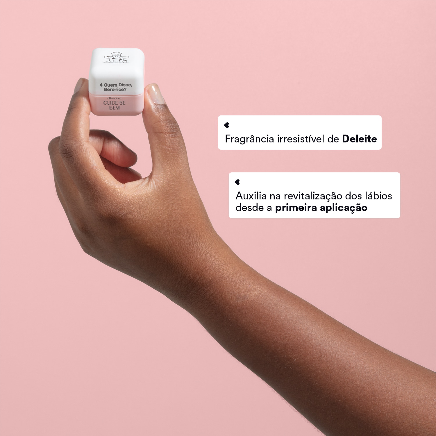 Hidratante Labial Rosa Nude Cuide-se Bem Deleite Quem Disse, Berenice? 6,2g