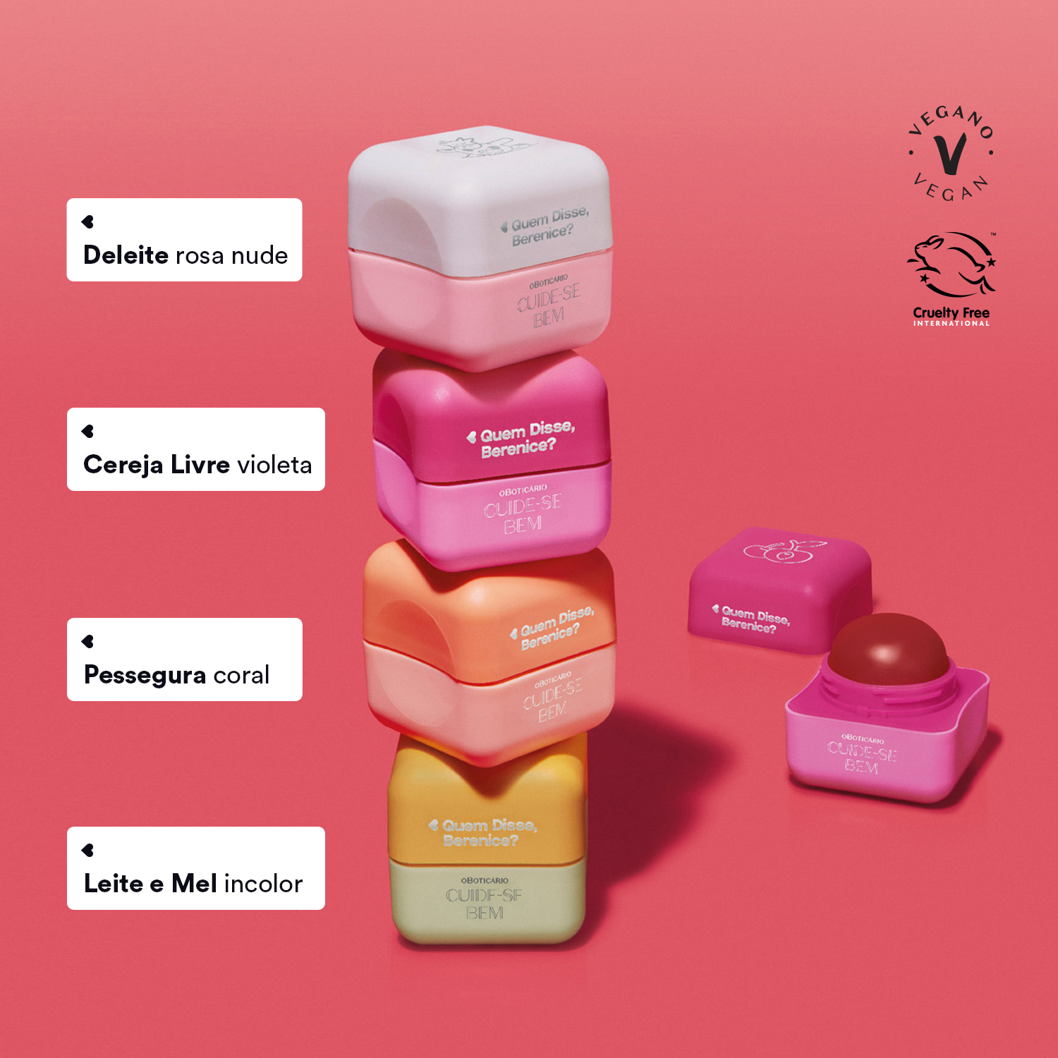 Hidratante Labial Coral Cuide-se Bem Pessegura Quem Disse, Berenice? 6,2g