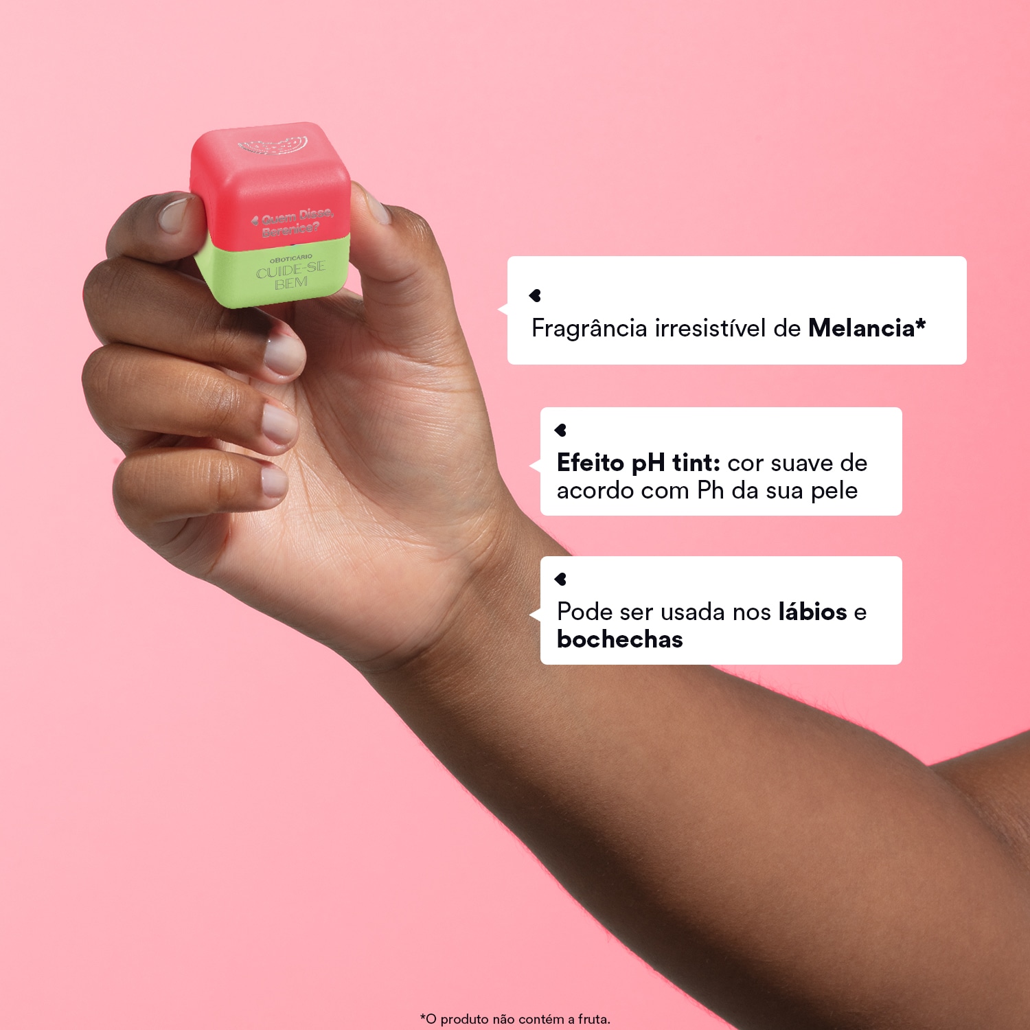 Balm Labial Multifuncional Melancia Cuide-se Bem Feira Quem Disse, Berenice? 2g