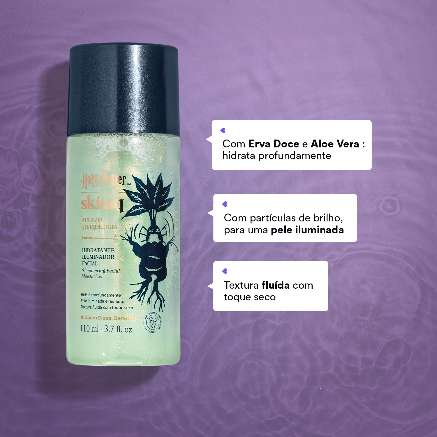 Hidratante Iluminador Facial Skin q. Harry Potter Aula de Herbologia 110ml