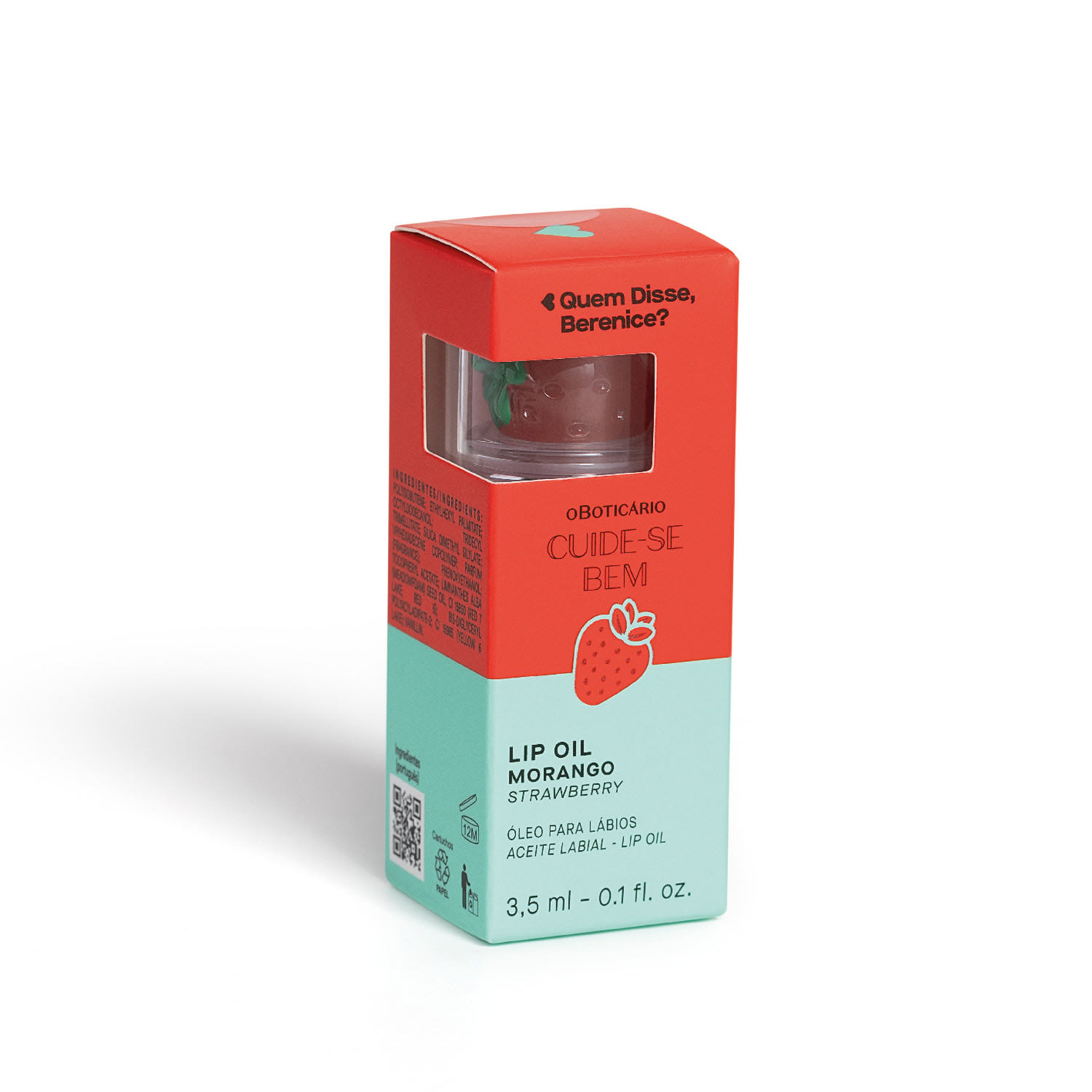 Lip Oil Vermelho Cuide-se Bem Morango Quem Disse, Berenice? 3,5ml