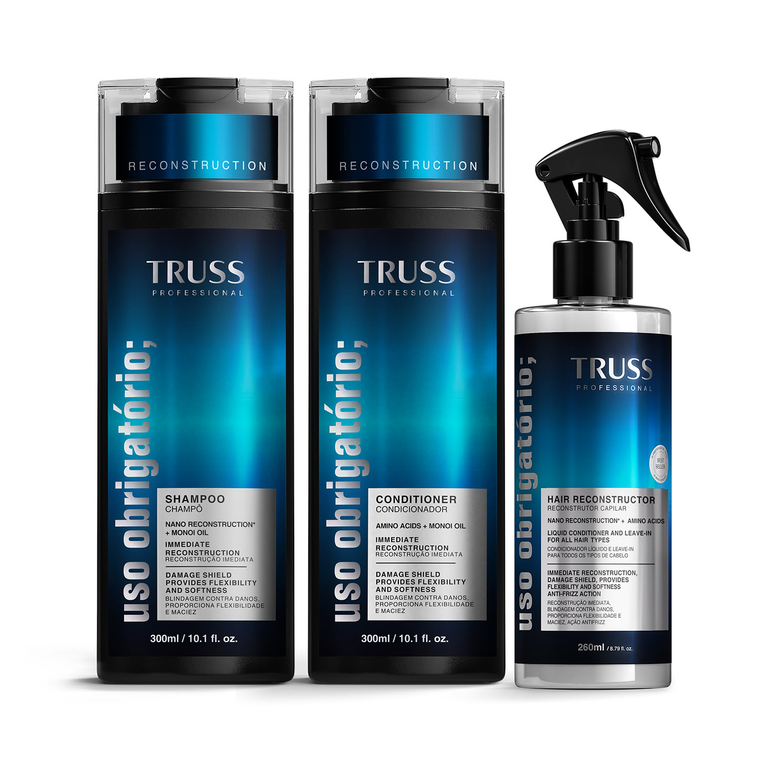 Kit TRUSS Uso Obrigatório Hair Reconstructor (3 Produtos) Kit TRUSS Uso Obrigatório Hair Reconstructor (3 Produtos)