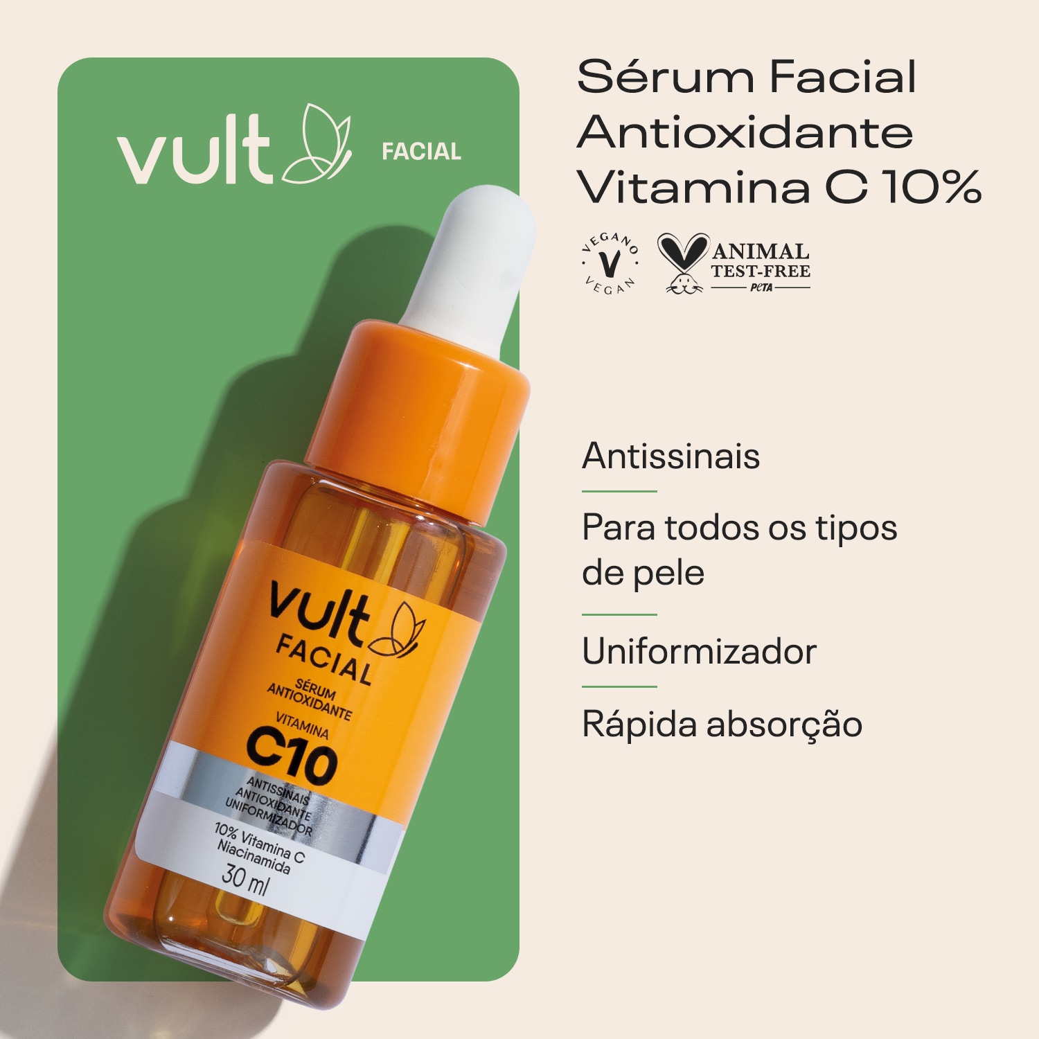 Combo Vult Facial: Gel De Limpeza Vitamina C 150g + Creme