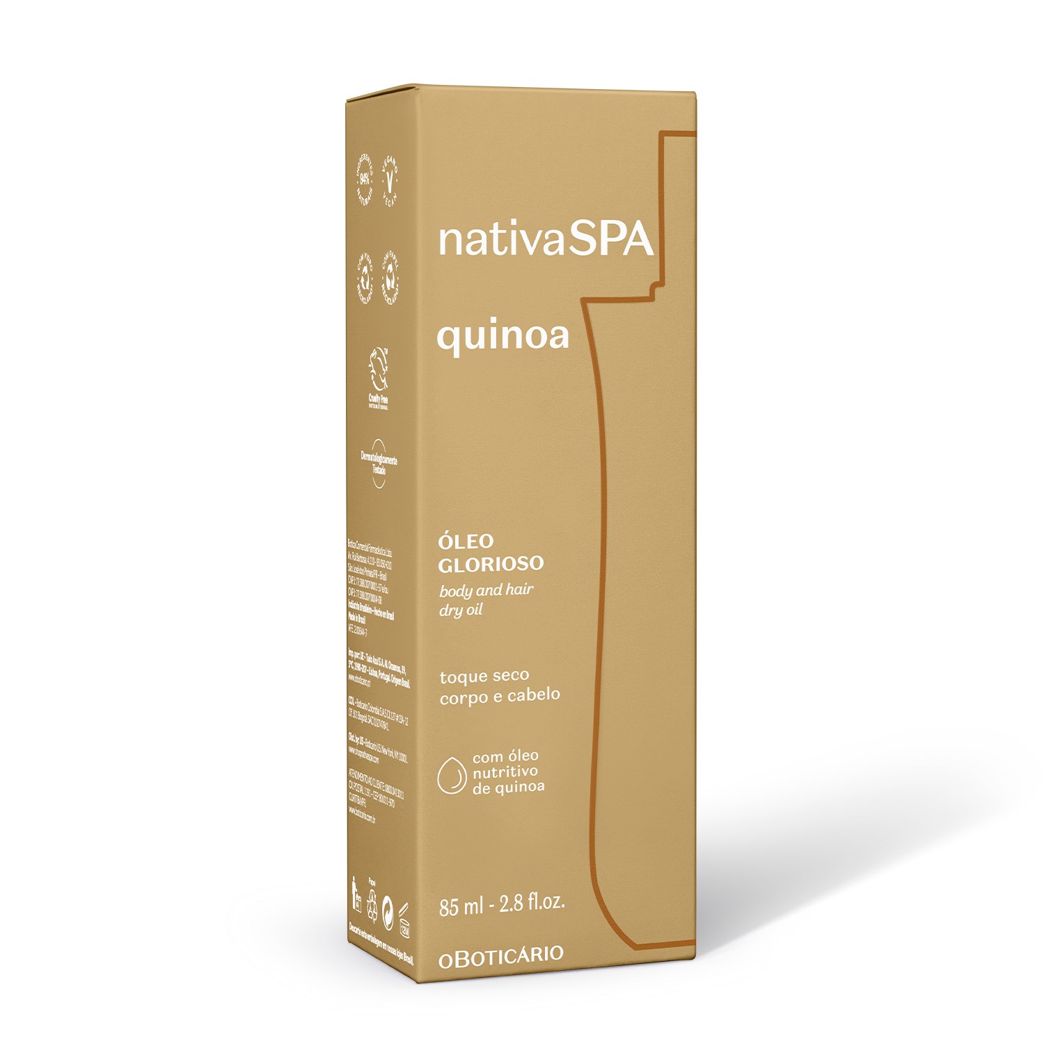 Óleo Multifuncional Glorioso Corpo e Cabelos Nativa SPA Quinoa 85ml