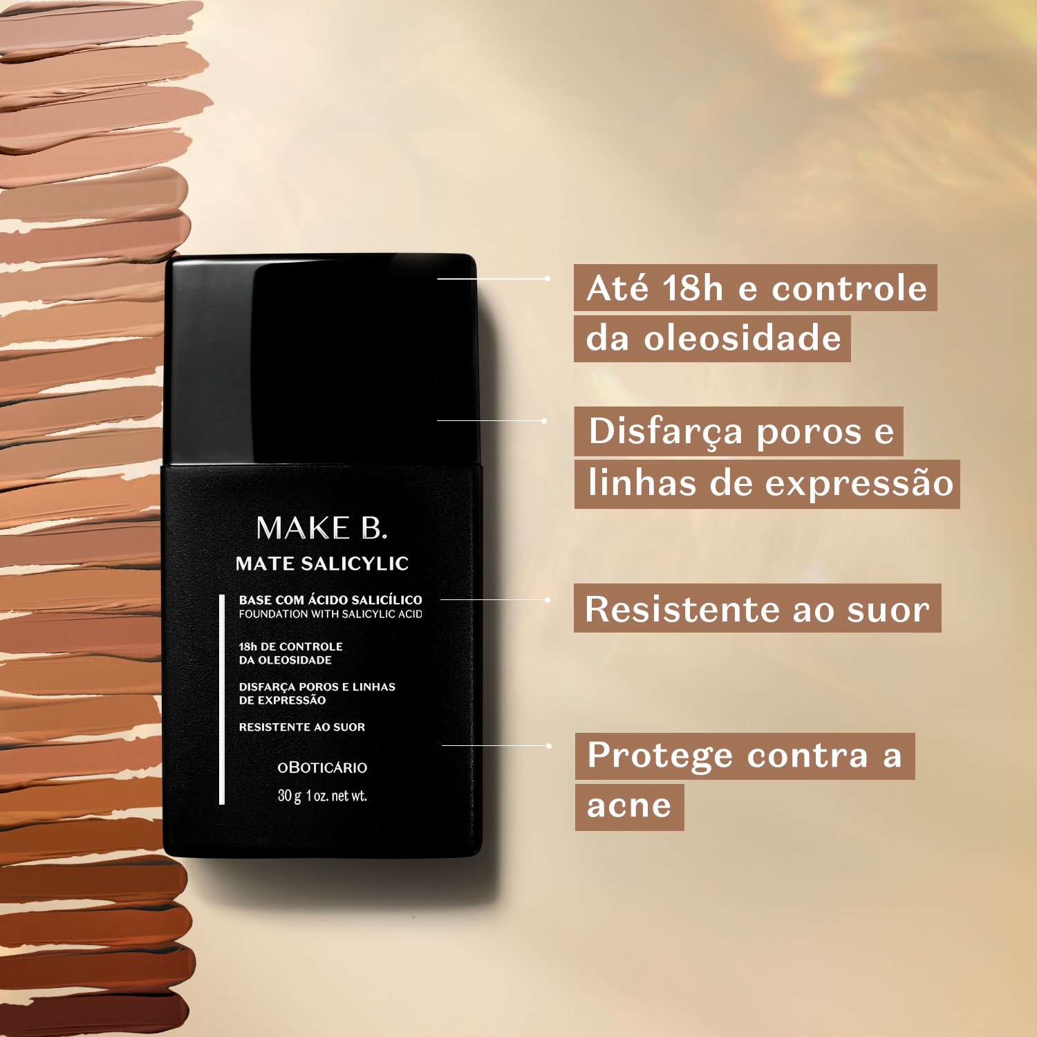 Base Líquida Cor 220 Make B. Mate Salicylic 30g