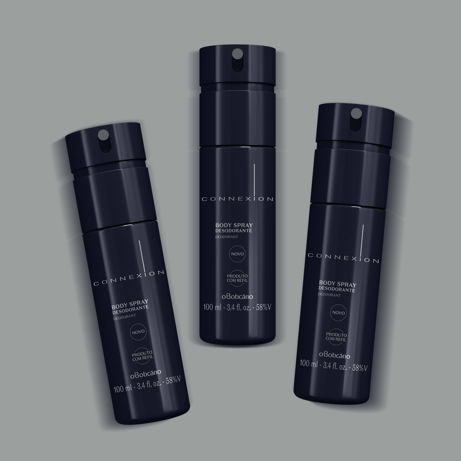 Combo Boticolletion Connexion: Body Spray Desodorante 100ml (3 unidades)