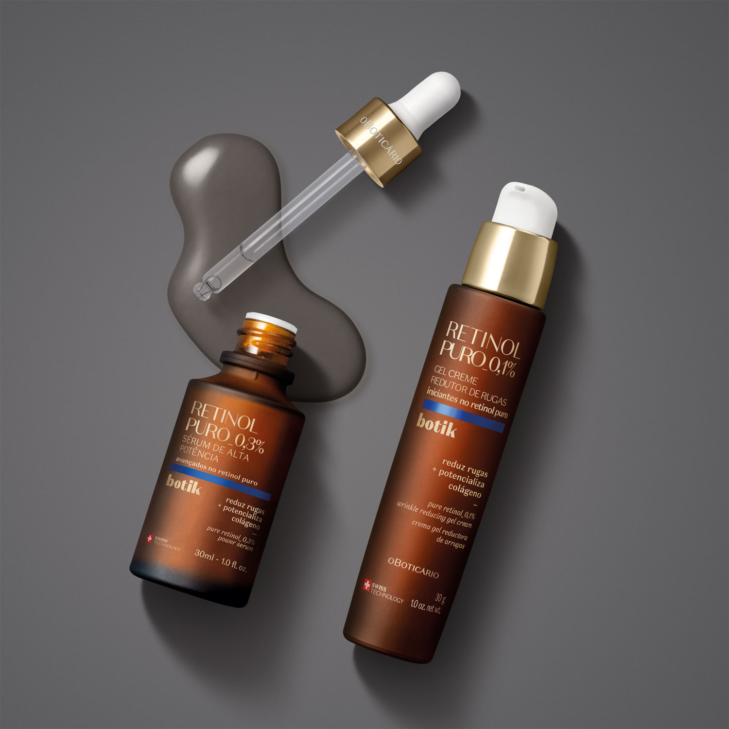 Combo Botik Retinol Puro: Sérum Facial 30ml+ Gel Creme Redutor de Rugas 30g