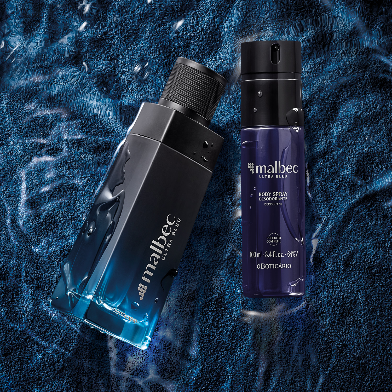 Combo Malbec Ultra Bleu: Desodorante Colônia 100ml + Desodorante Body Spray 100ml