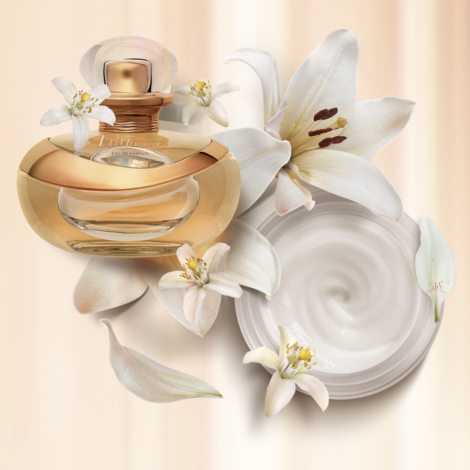 Combo Lily Lumière: Eau De Parfum 75ml + Creme Acetinado Hidratante Desodorante Corporal 250g