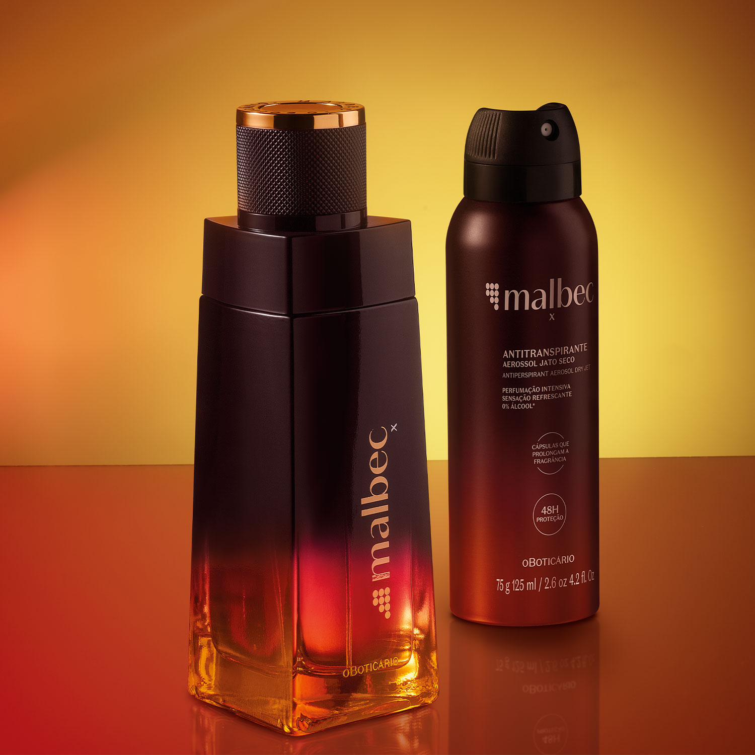 Combo Malbec X: Desodorante Colônia 100ml + Desodorante Antitranspirante 125ml