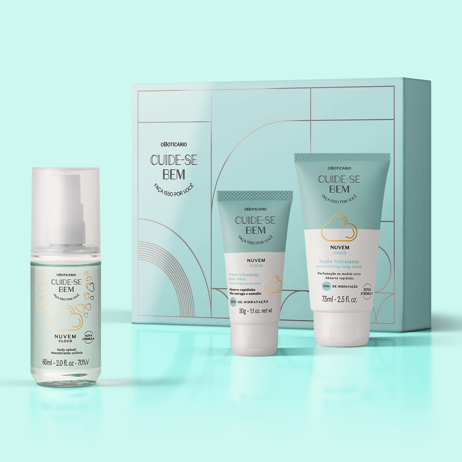 Mini Kit Presente Cuide-se Bem Nuvem (3 Itens)