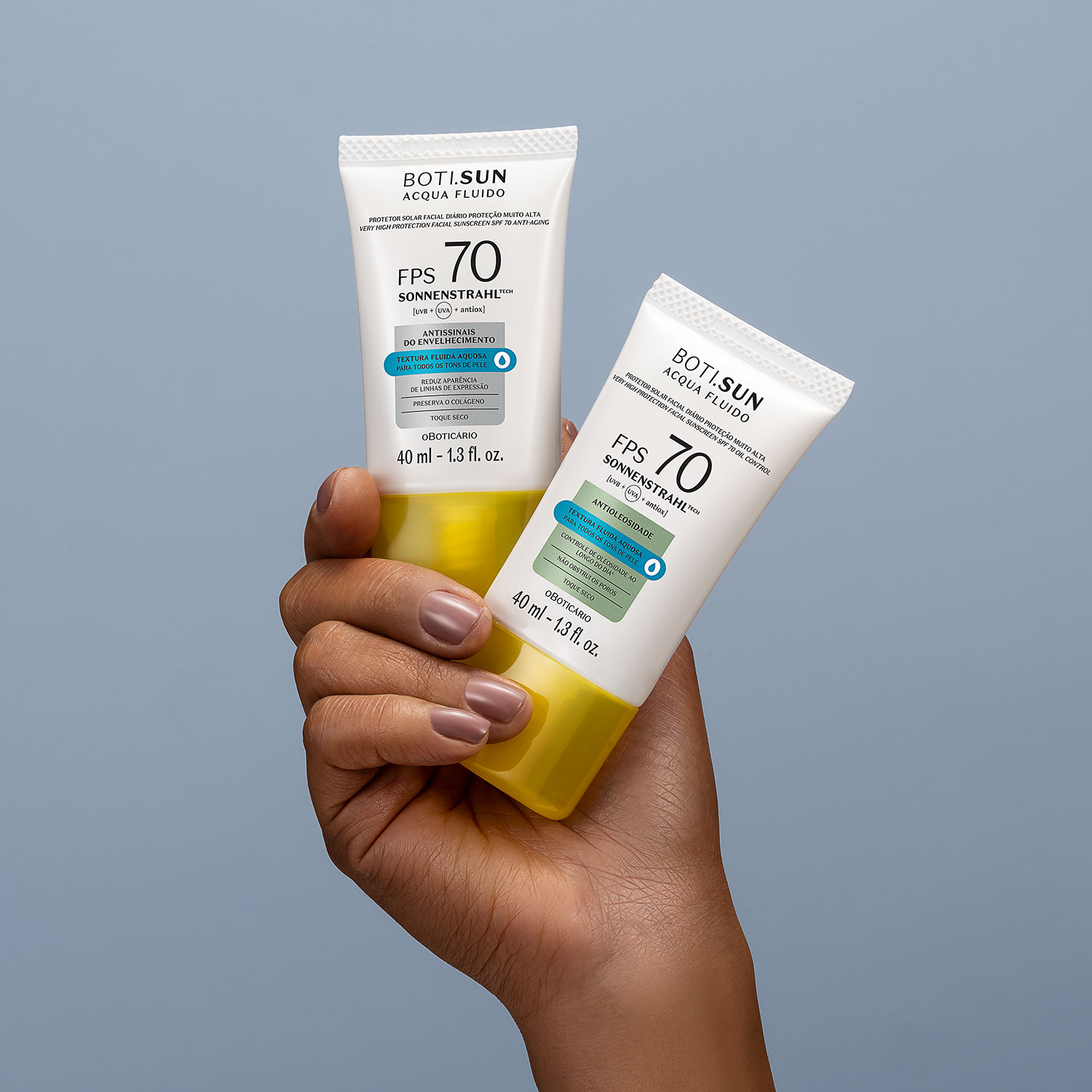 Protetor Solar Facial Antissinais FPS70 BOTI.SUN Acqua Fluido 40ml