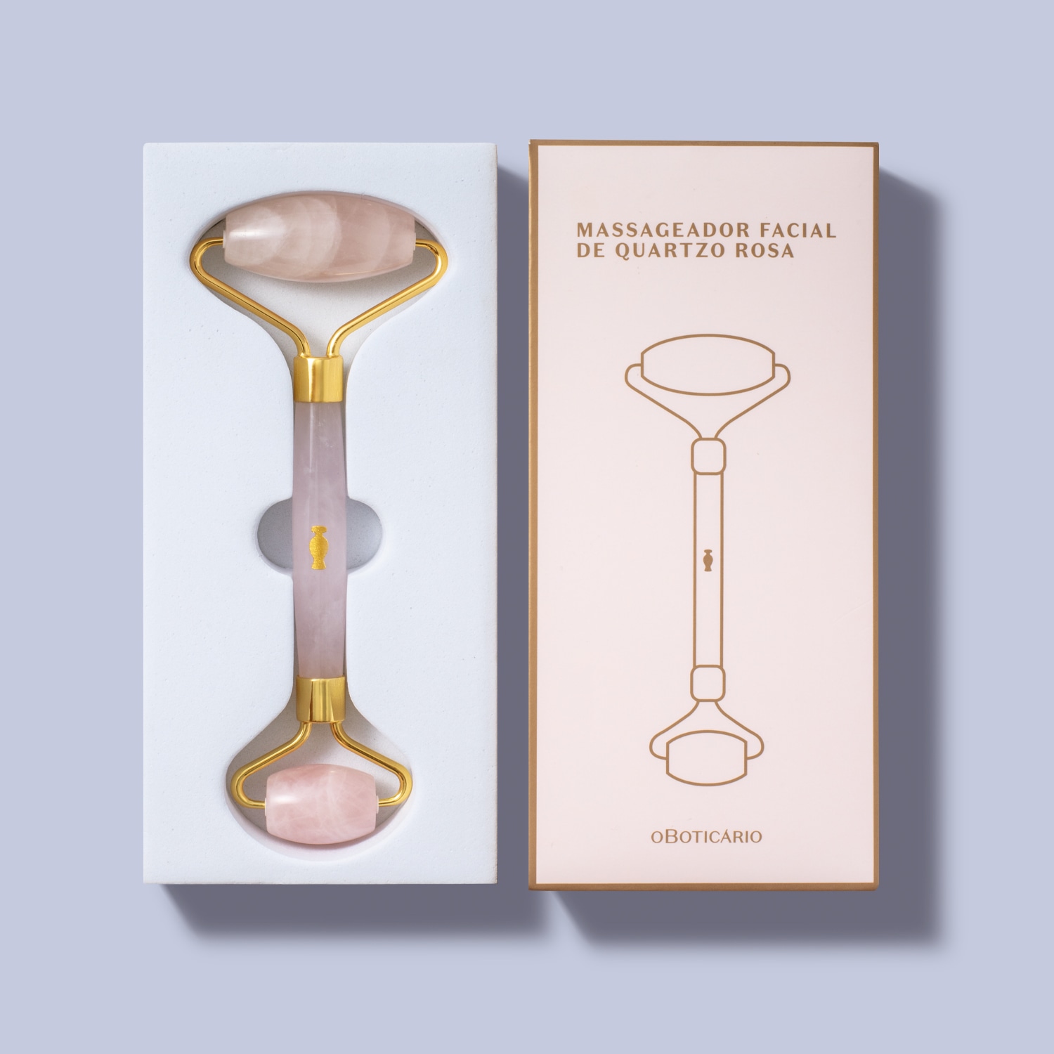 Massageador Facial Rosa de Quartzo