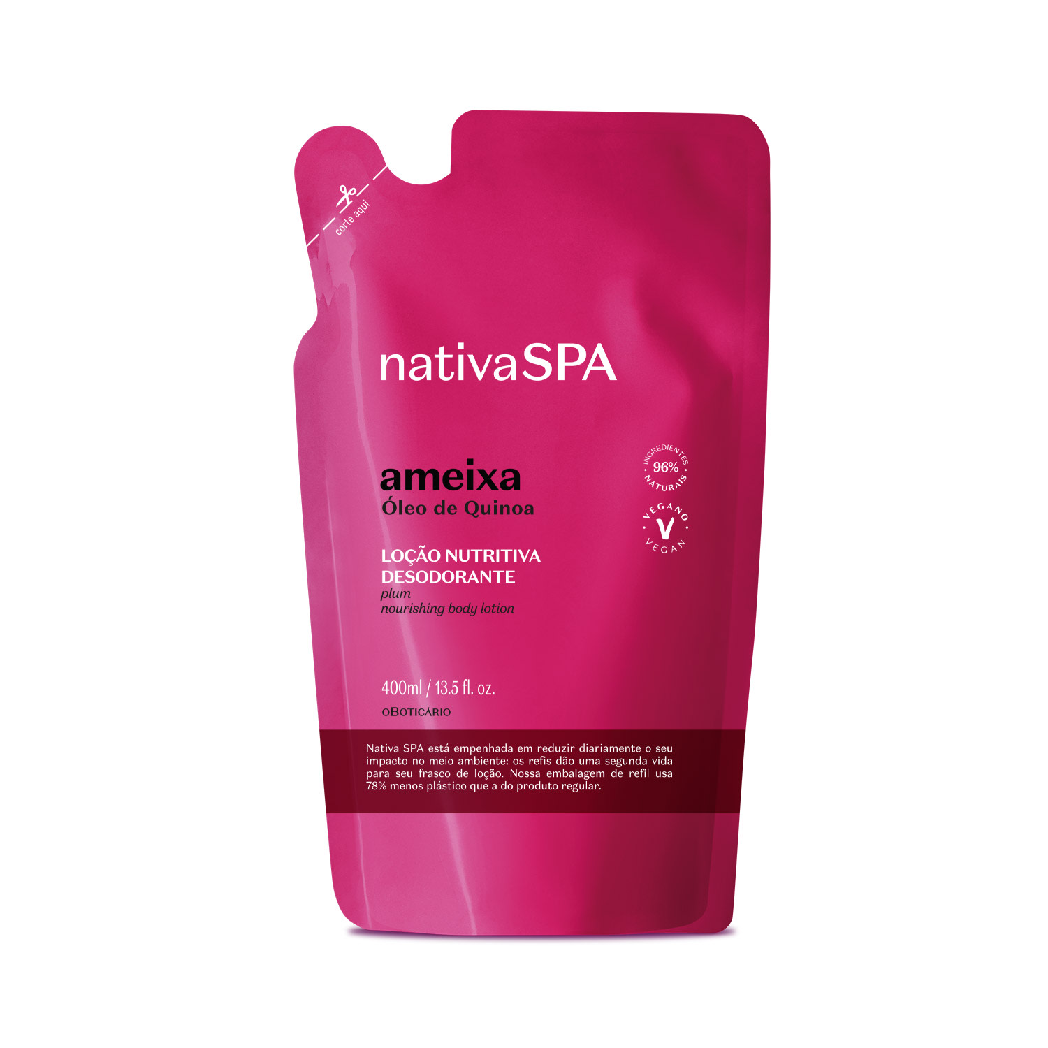 Refil Loção Desodorante Hidratante Corporal Nativa SPA Ameixa 400ml Refil Loção Desodorante Hidratante Corporal Nativa SPA Ameixa 400ml
