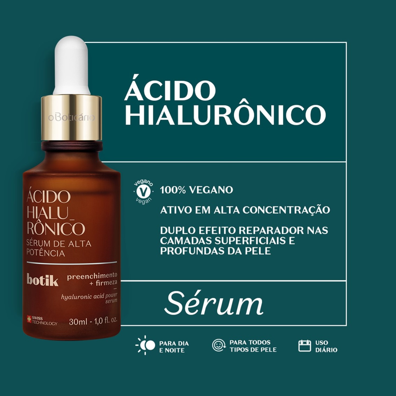 Sérum de Alta Potência Ácido Hialurônico Botik 30ml