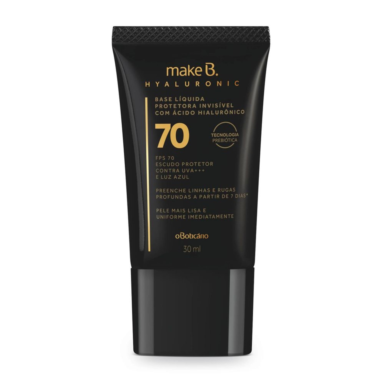 Base Líquida Incolor Protetora Make B. Hyaluronic FPS 70, 30 ml Base Líquida Incolor Protetora Make B. Hyaluronic FPS 70, 30 ml