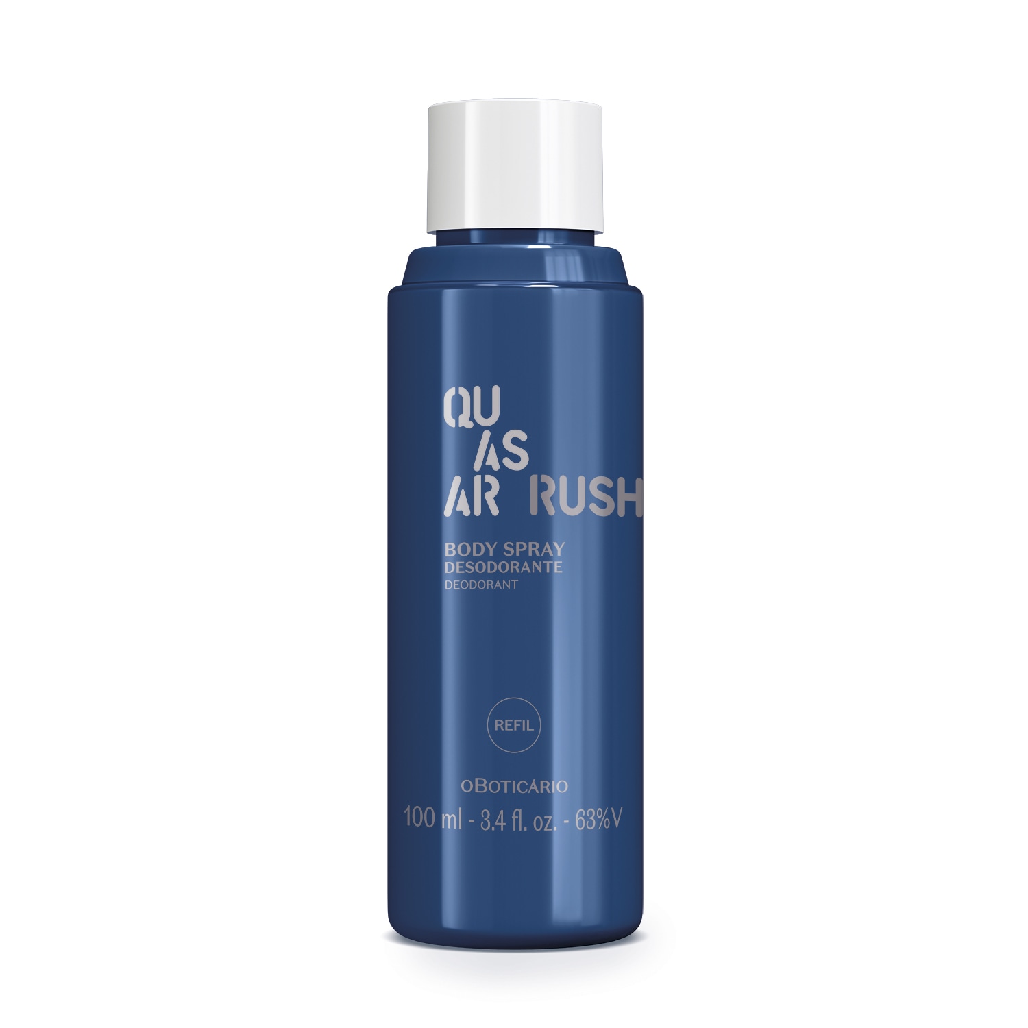 Refil Body Spray Quasar Rush Desodorante 100ml O Boticário